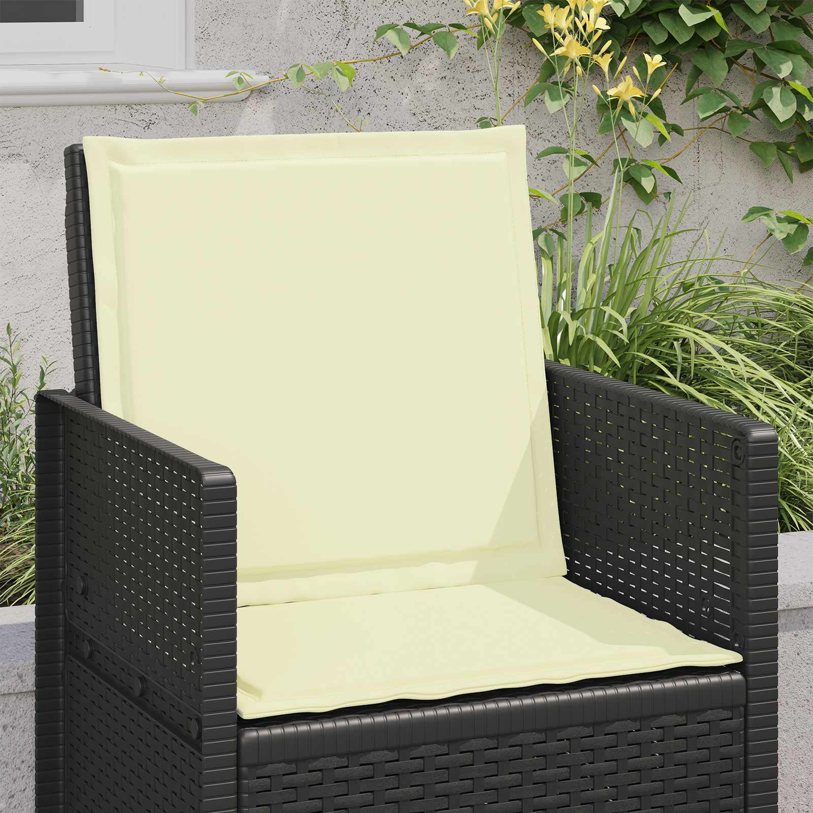 Jastučići za sjedenje i leđa 2 pcs Krem 47 x 45 x 2 cm