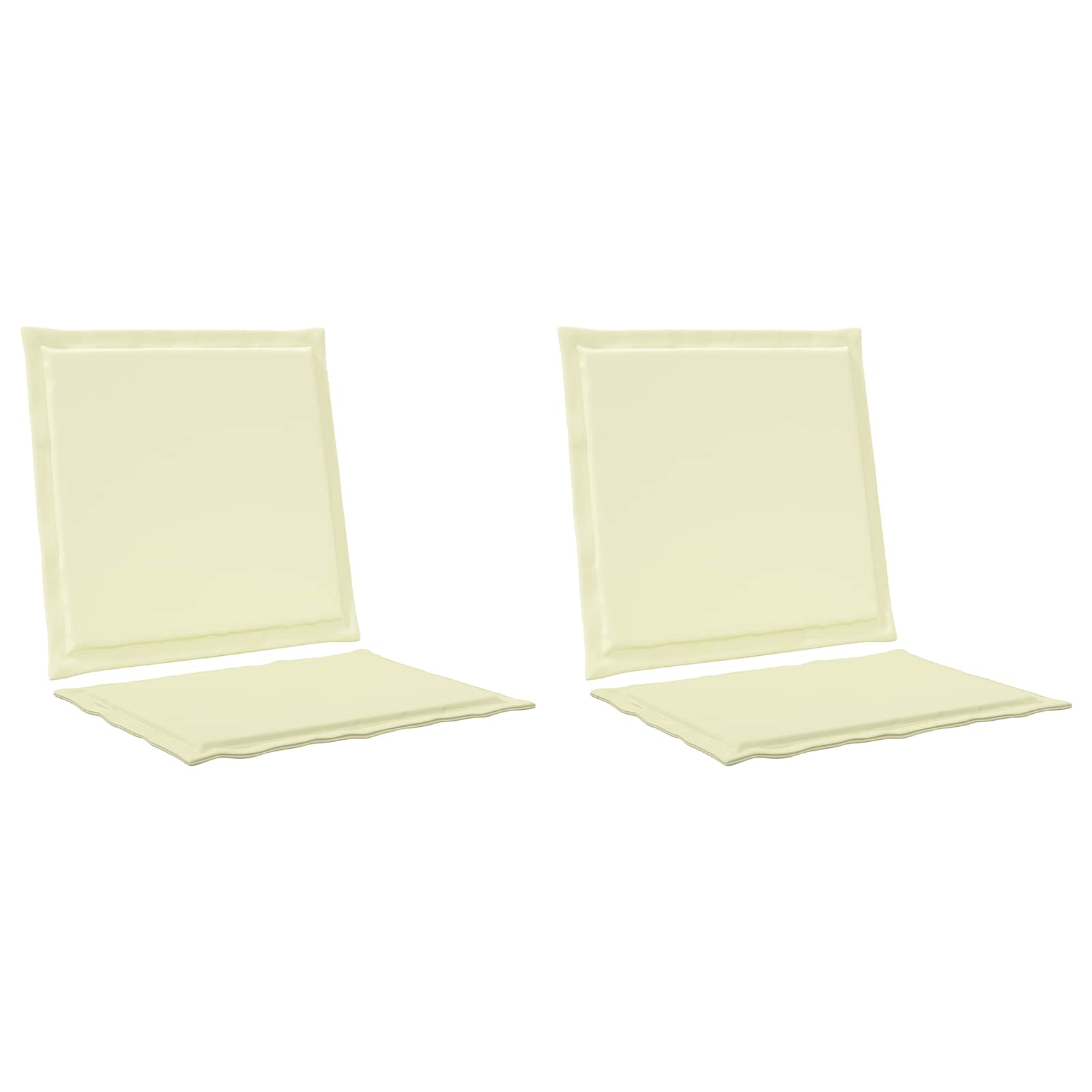 Jastučići za sjedenje i leđa 2 pcs Krem 47 x 45 x 2 cm