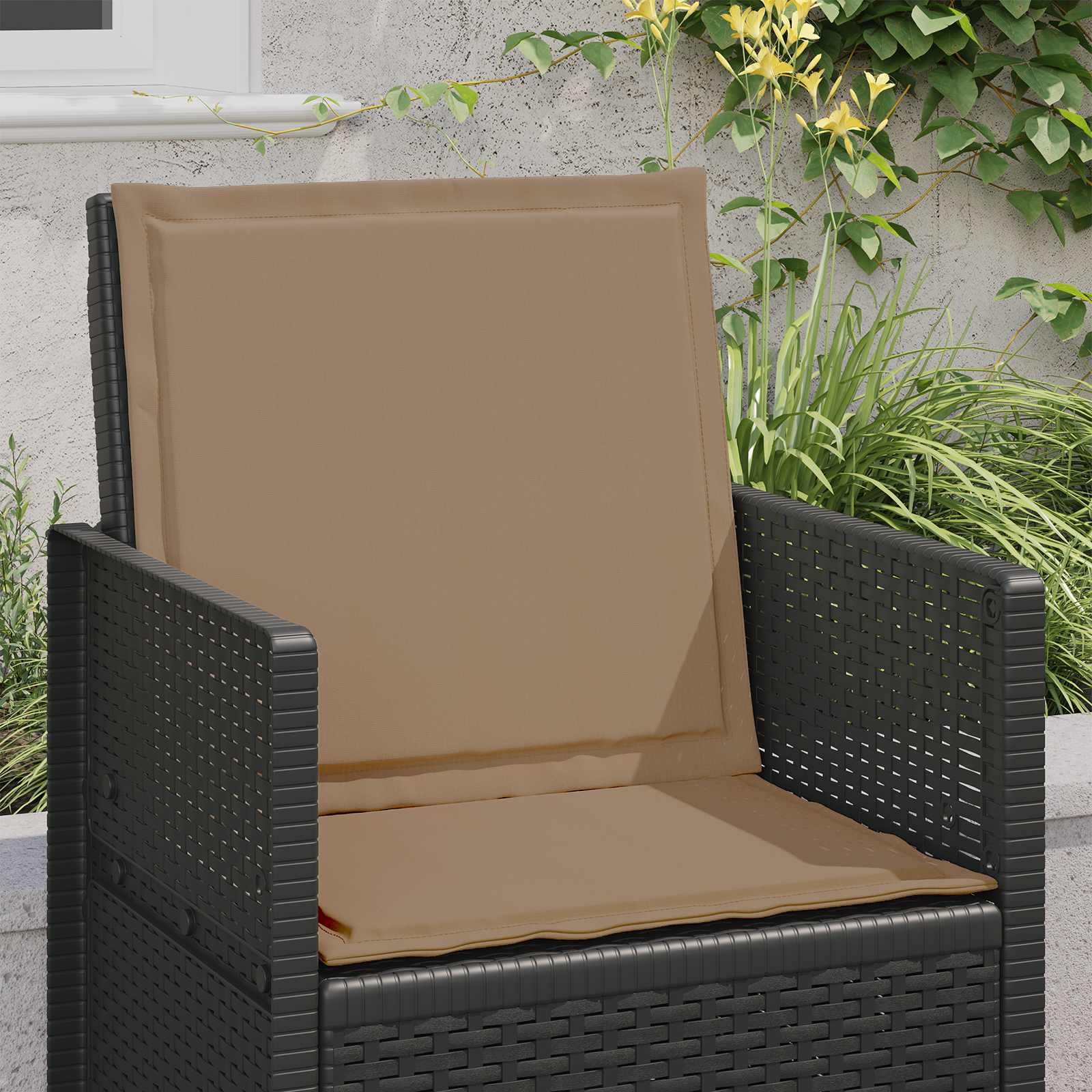 Jastučići za sjedenje i leđa 4 pcs Sivosmeđa 47 x 45 x 2 cm