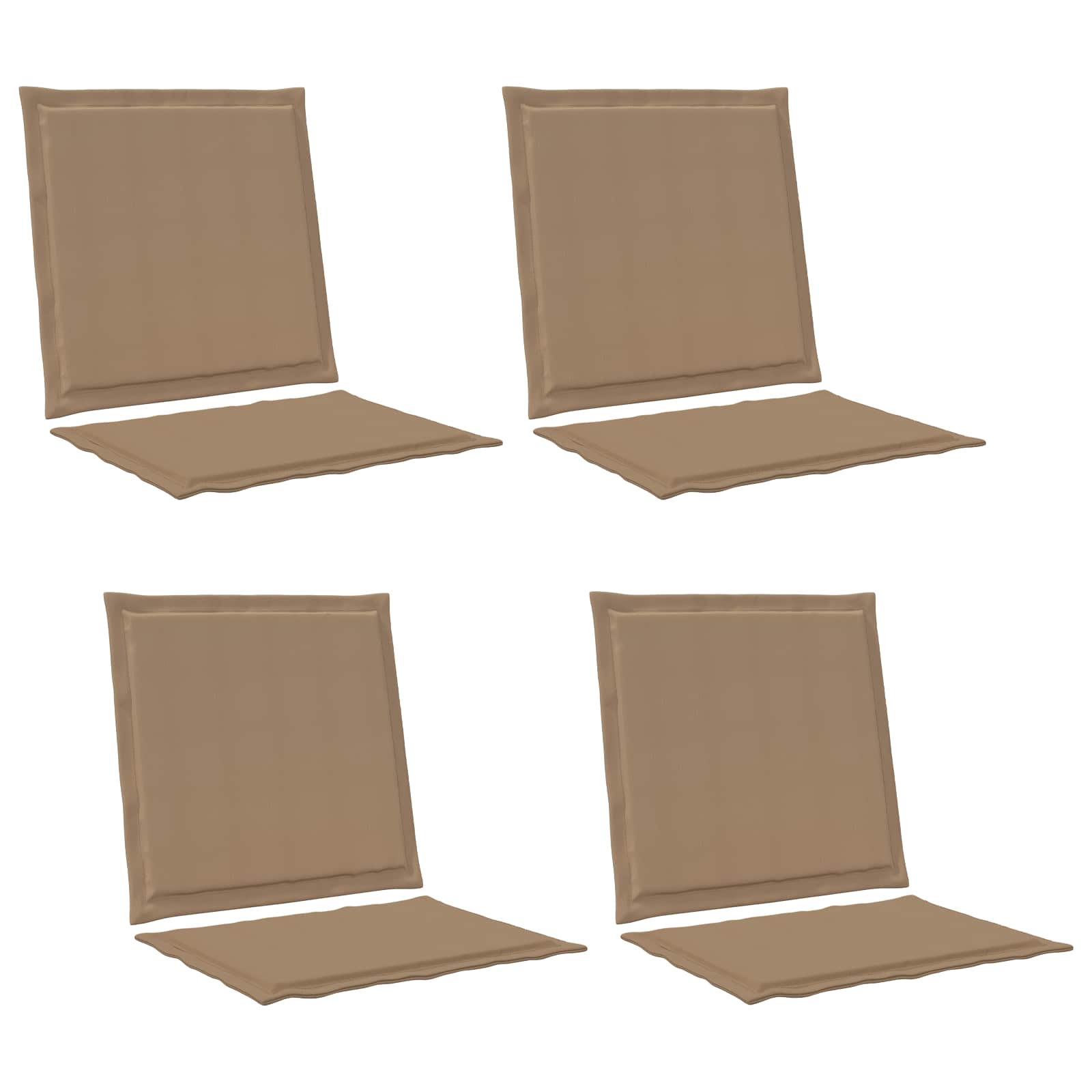 Jastučići za sjedenje i leđa 4 pcs Sivosmeđa 47 x 45 x 2 cm