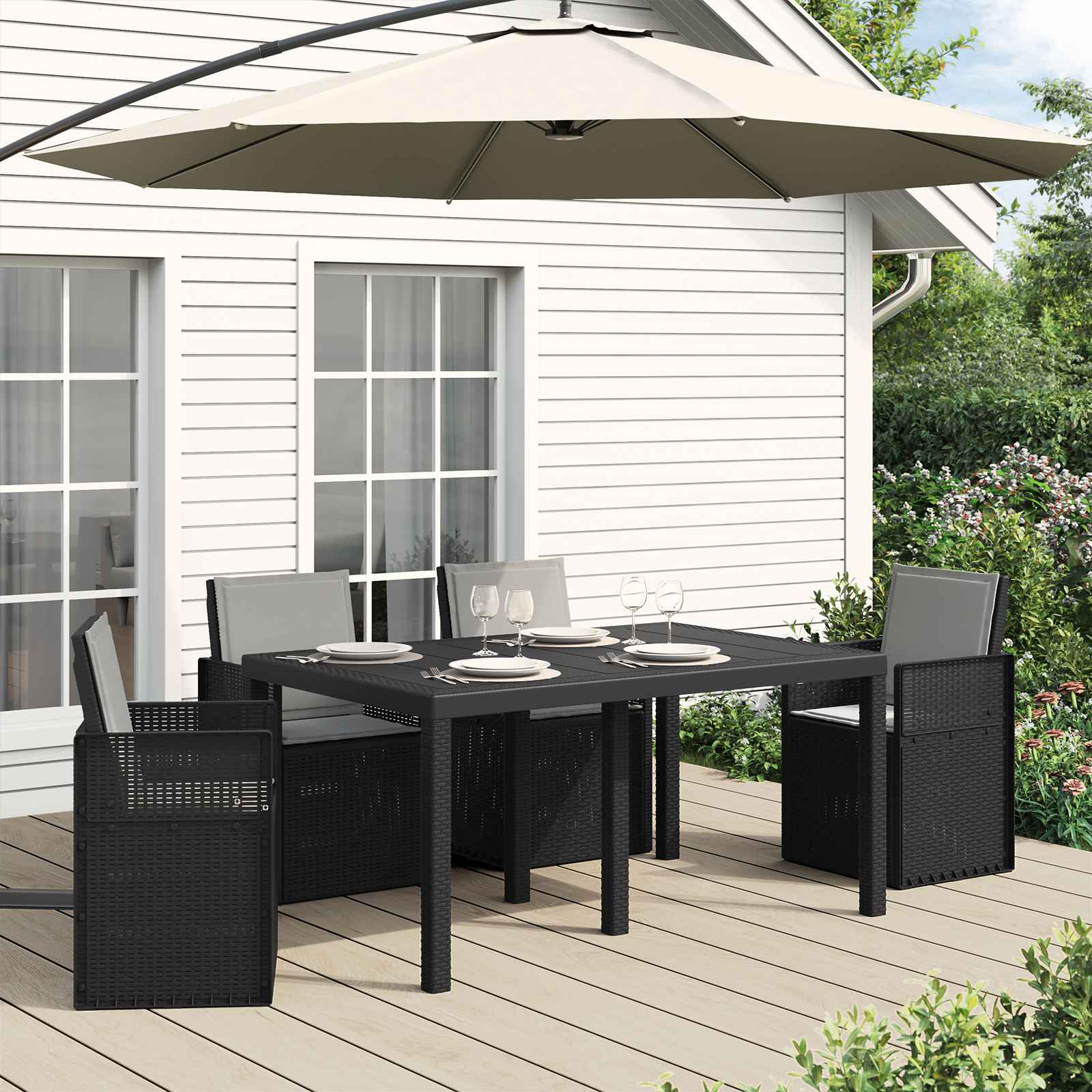 Jastučići za sjedenje i leđa 4 pcs Svjetlosiva 47 x 45 x 2 cm