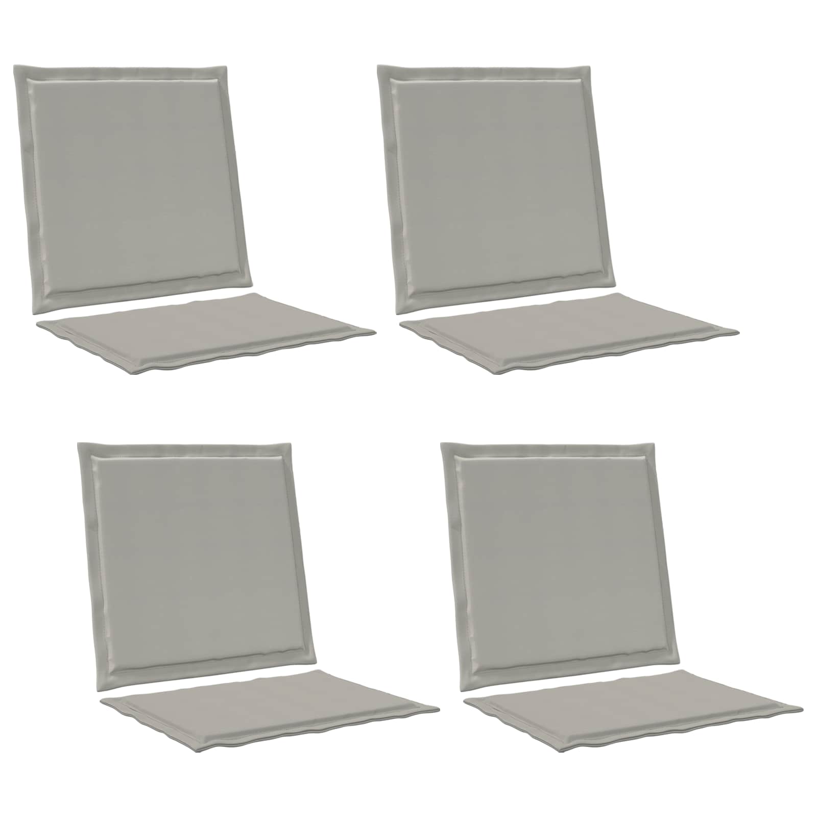 Jastučići za sjedenje i leđa 4 pcs Svjetlosiva 47 x 45 x 2 cm