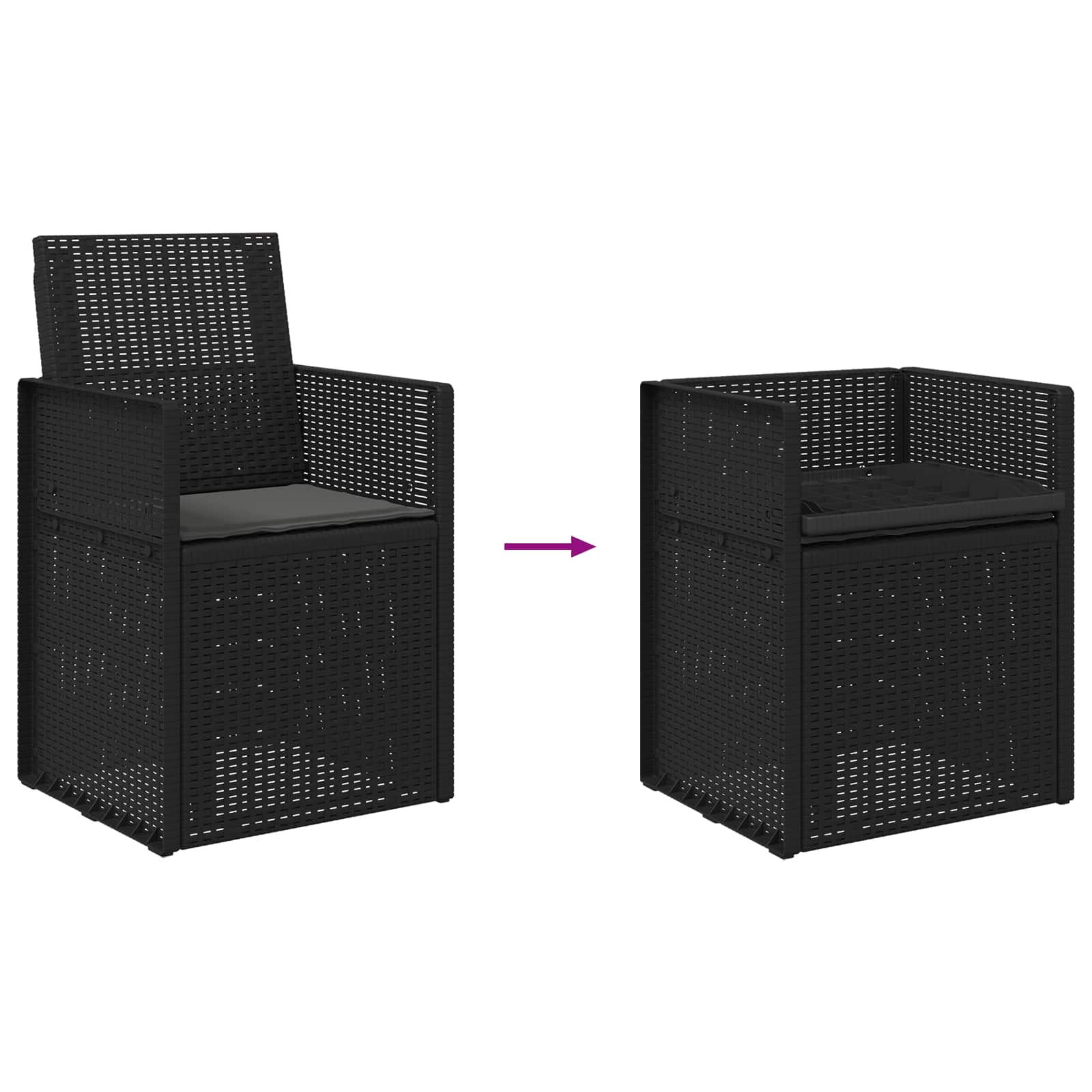 Vrtne stolice za blagovanje 2 pcs Antracit PP