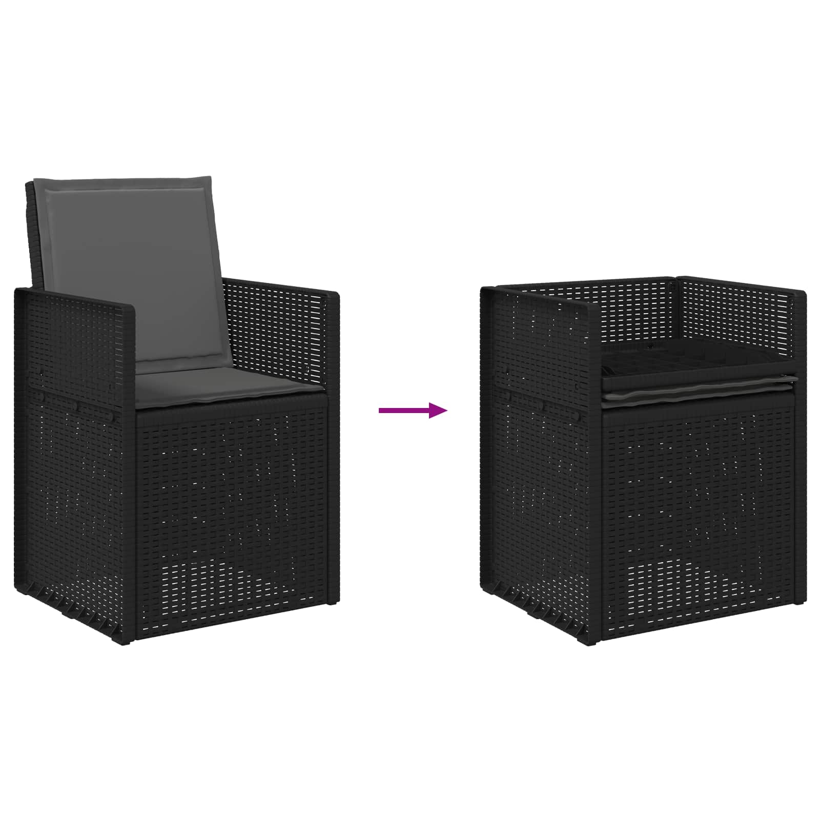 Vrtne stolice za blagovanje 2 pcs Antracit PP