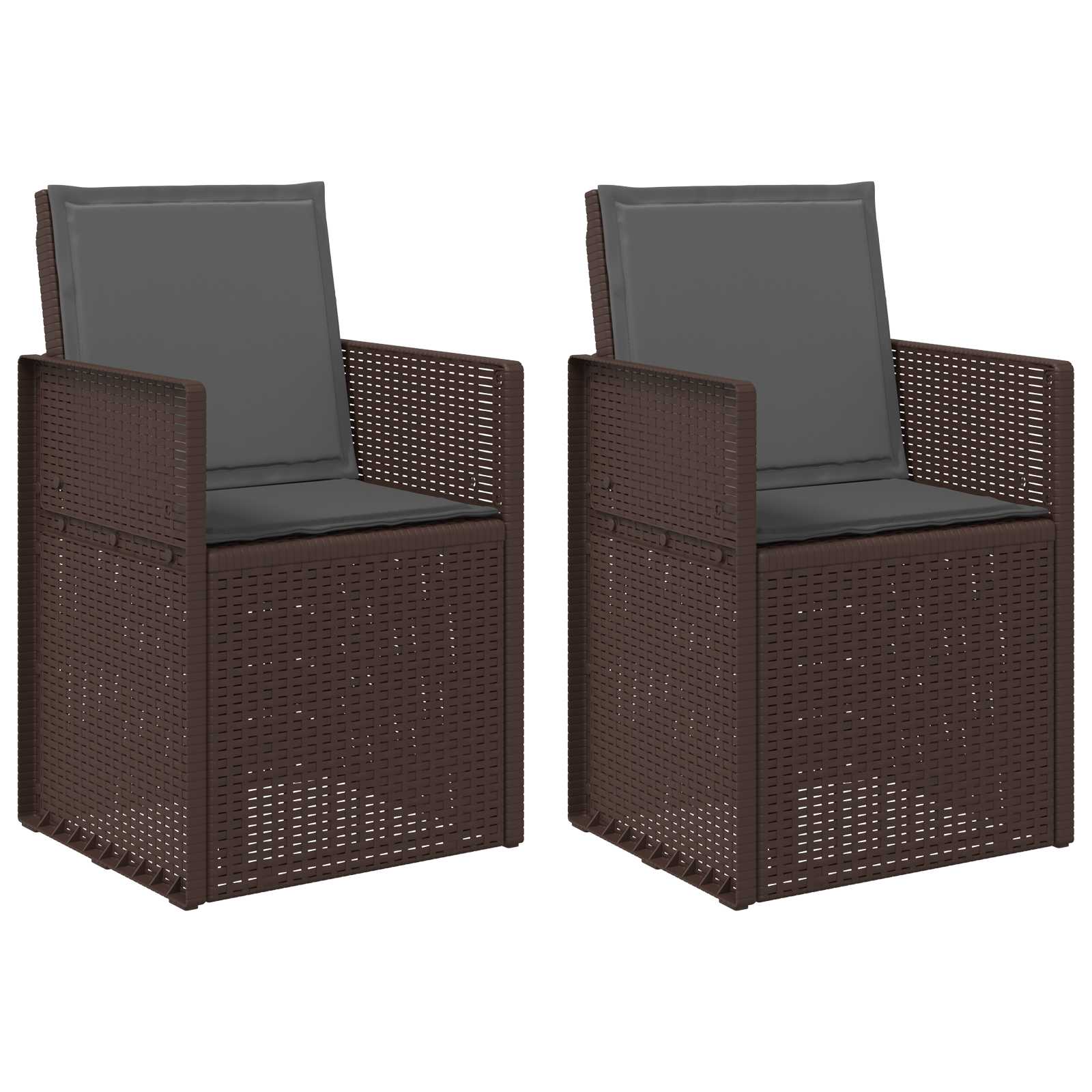 Vrtne stolice za blagovanje 2 pcs Smeđa i antracit PP