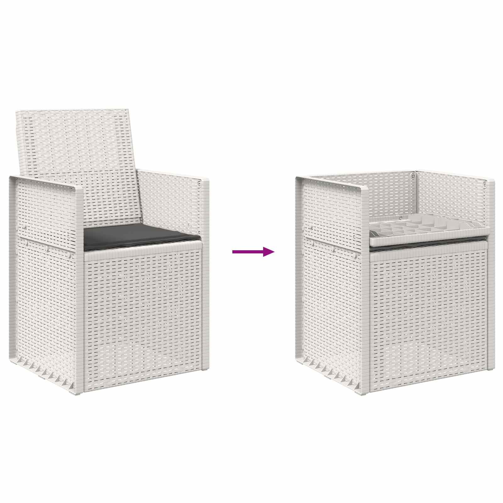 Vrtne stolice za blagovanje 2 pcs Bijela i antracit PP