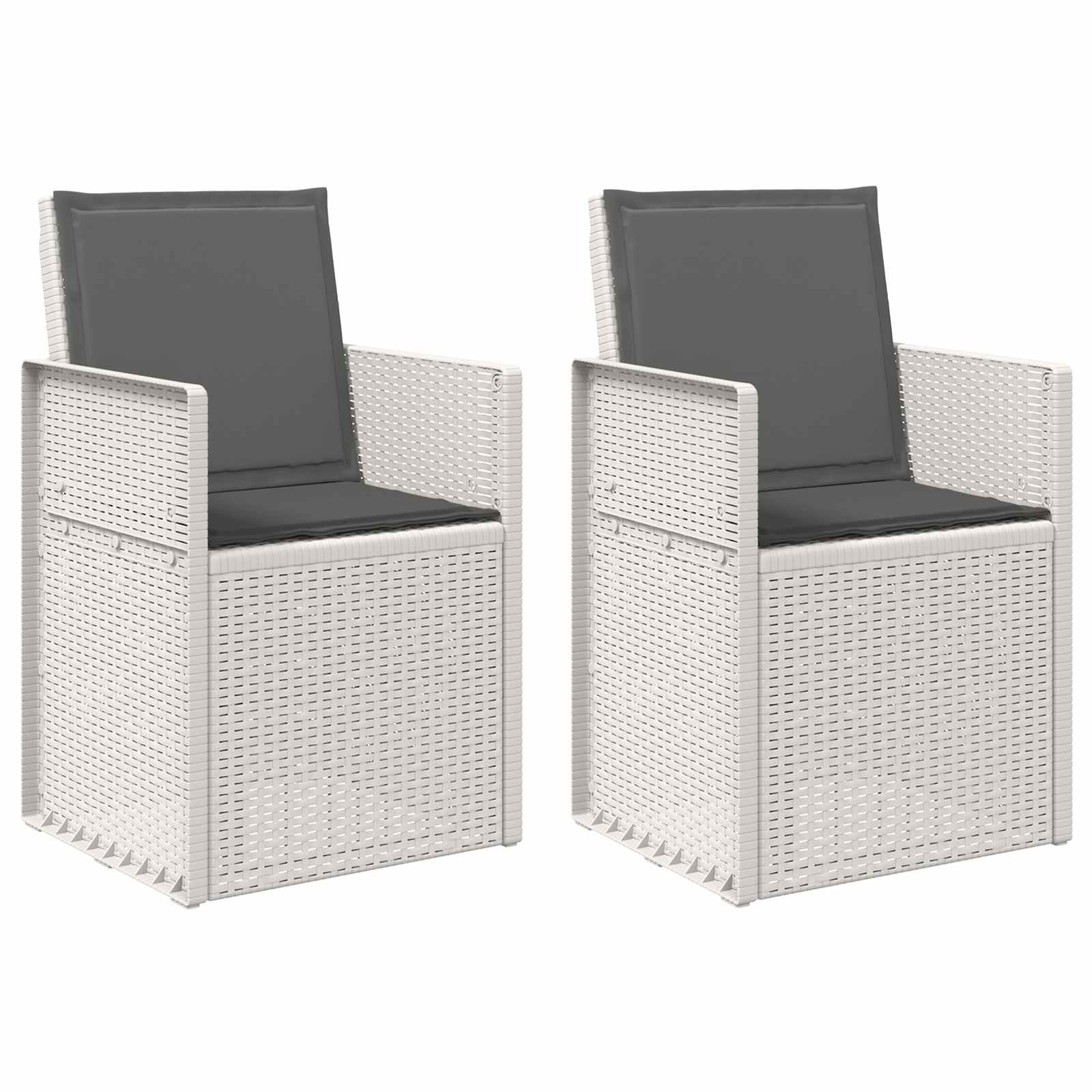 Vrtne stolice za blagovanje 2 pcs Bijela i antracit PP