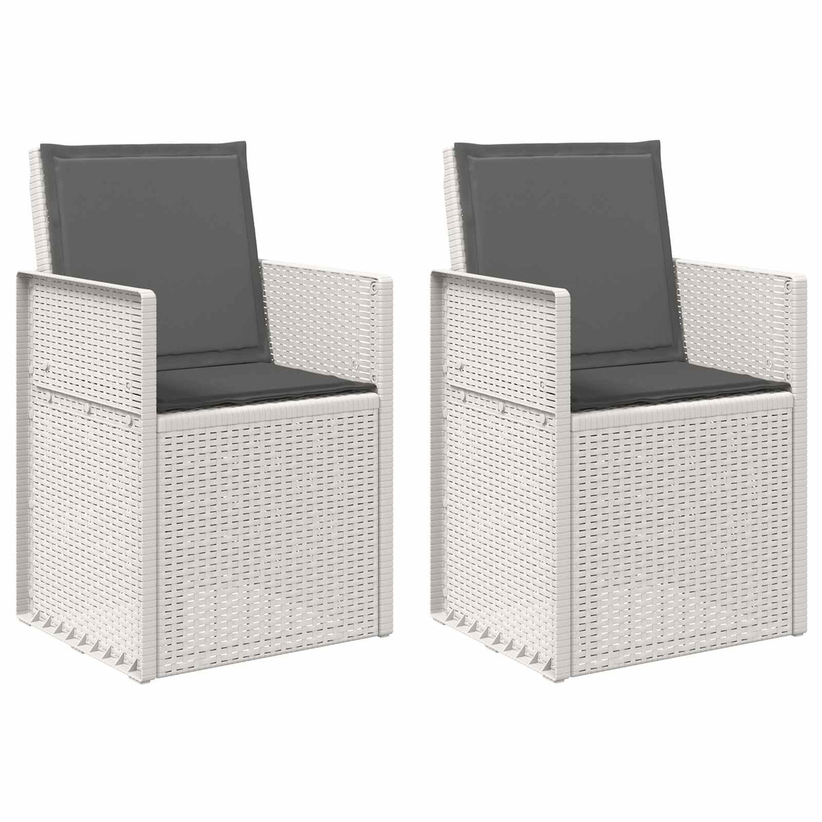 Vrtne stolice za blagovanje 2 pcs Bijela i antracit PP