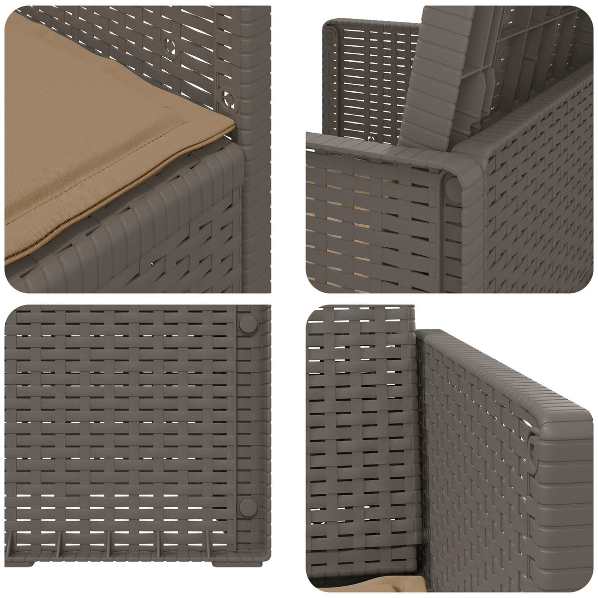 Vrtne stolice za blagovanje 2 pcs Svijetlosiva i taupe PP