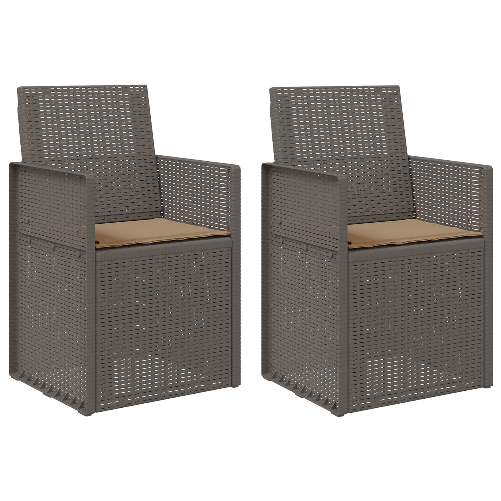 Vrtne stolice za blagovanje 2 pcs Svijetlosiva i taupe PP