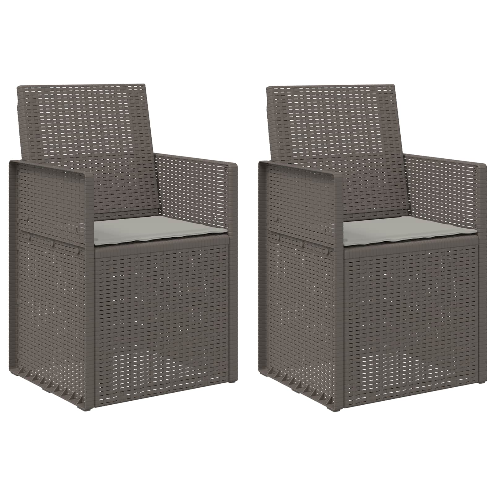 Vrtne stolice za blagovanje 2 pcs Svjetlosiva PP