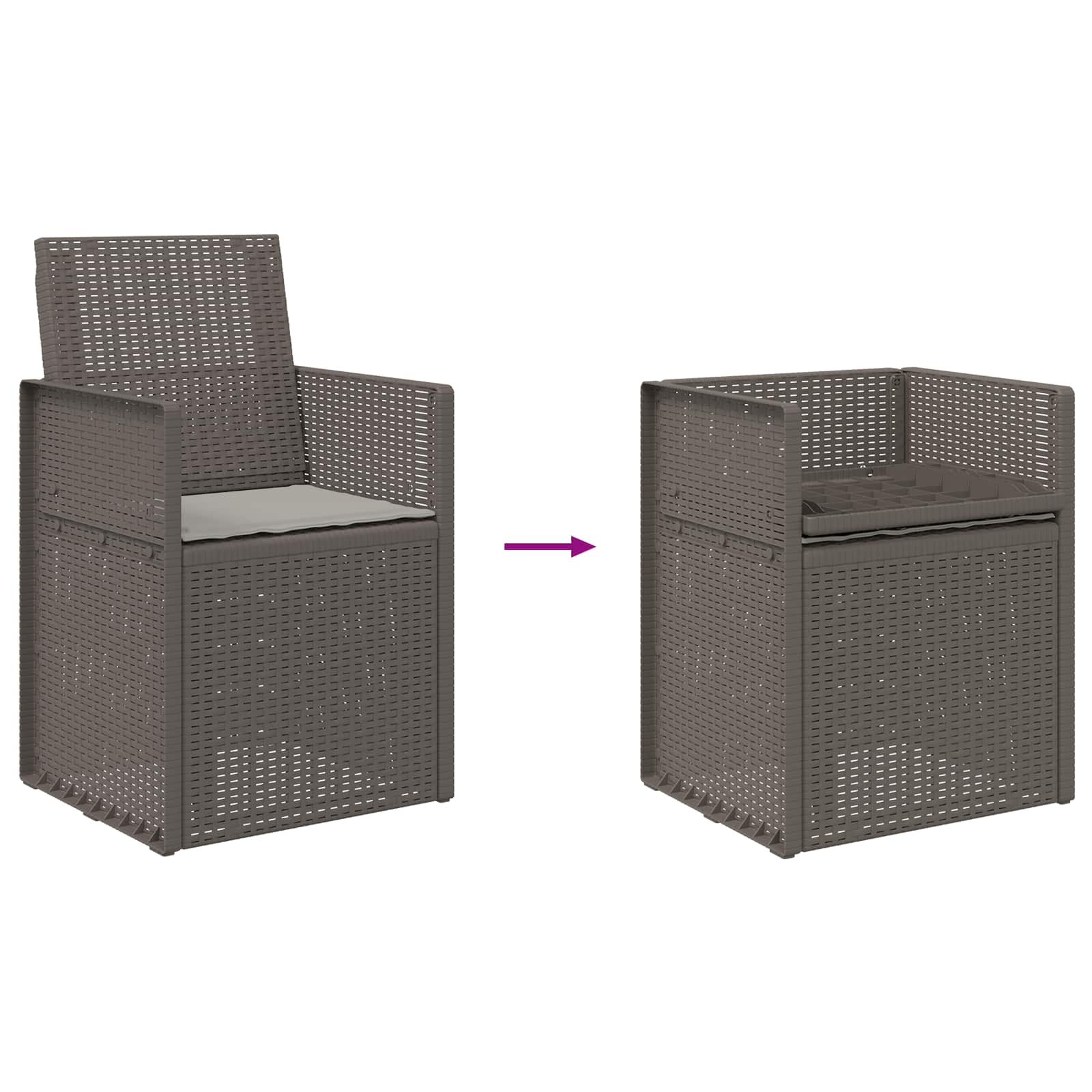 Vrtne stolice za blagovanje 2 pcs Svjetlosiva PP