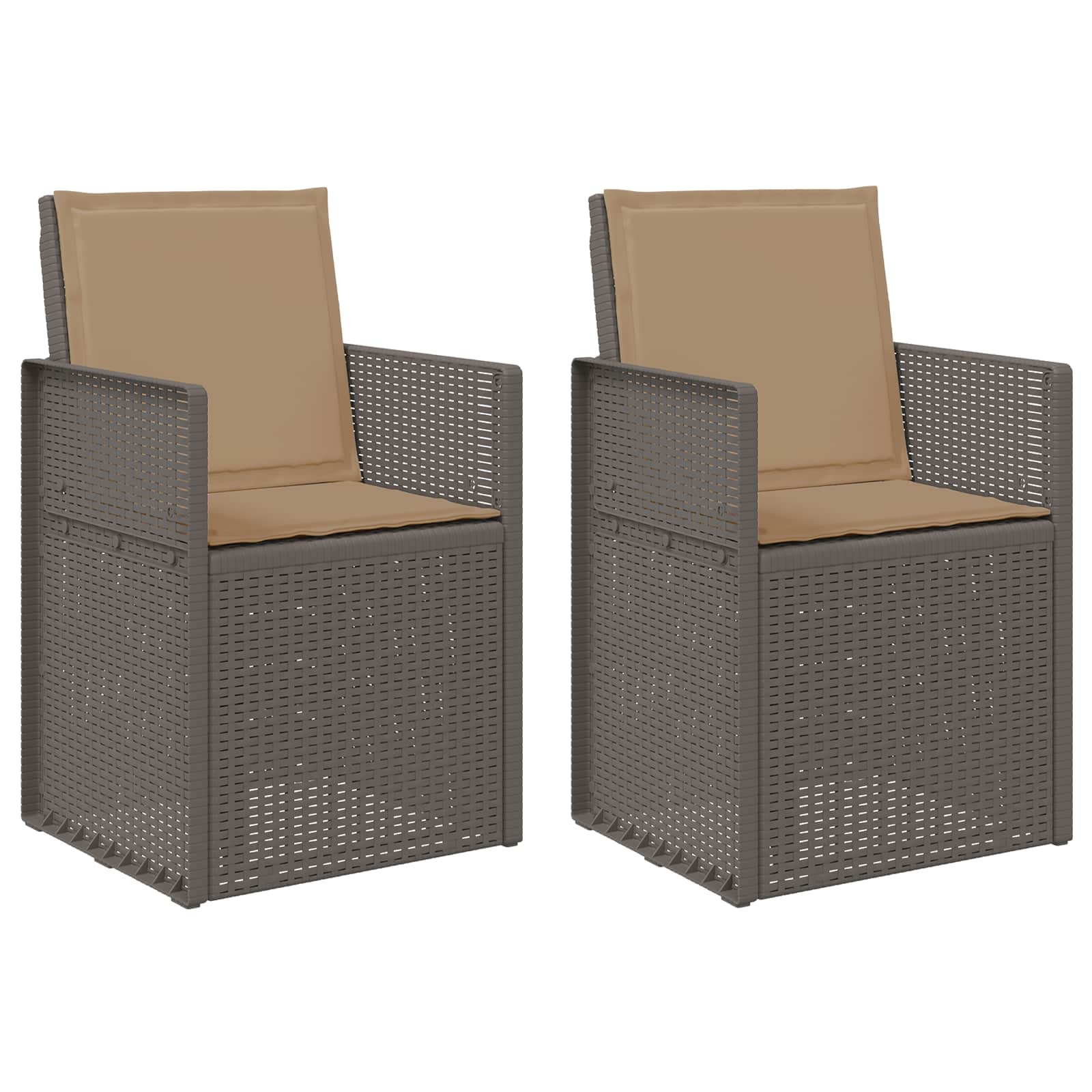 Vrtne stolice za blagovanje 2 pcs Svijetlosiva i taupe PP