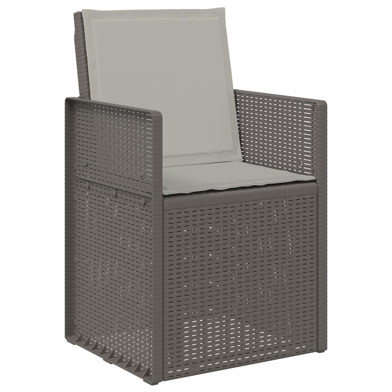 Vrtne stolice za blagovanje 2 pcs Svjetlosiva PP