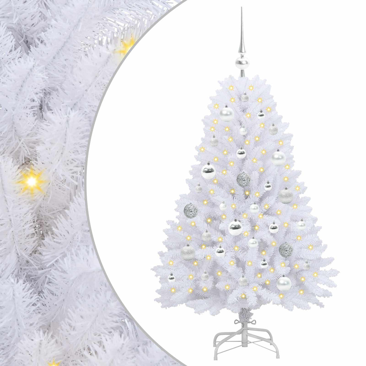 Umjetno božićno drvce s nogom Bijela 120 cm PVC i čelik