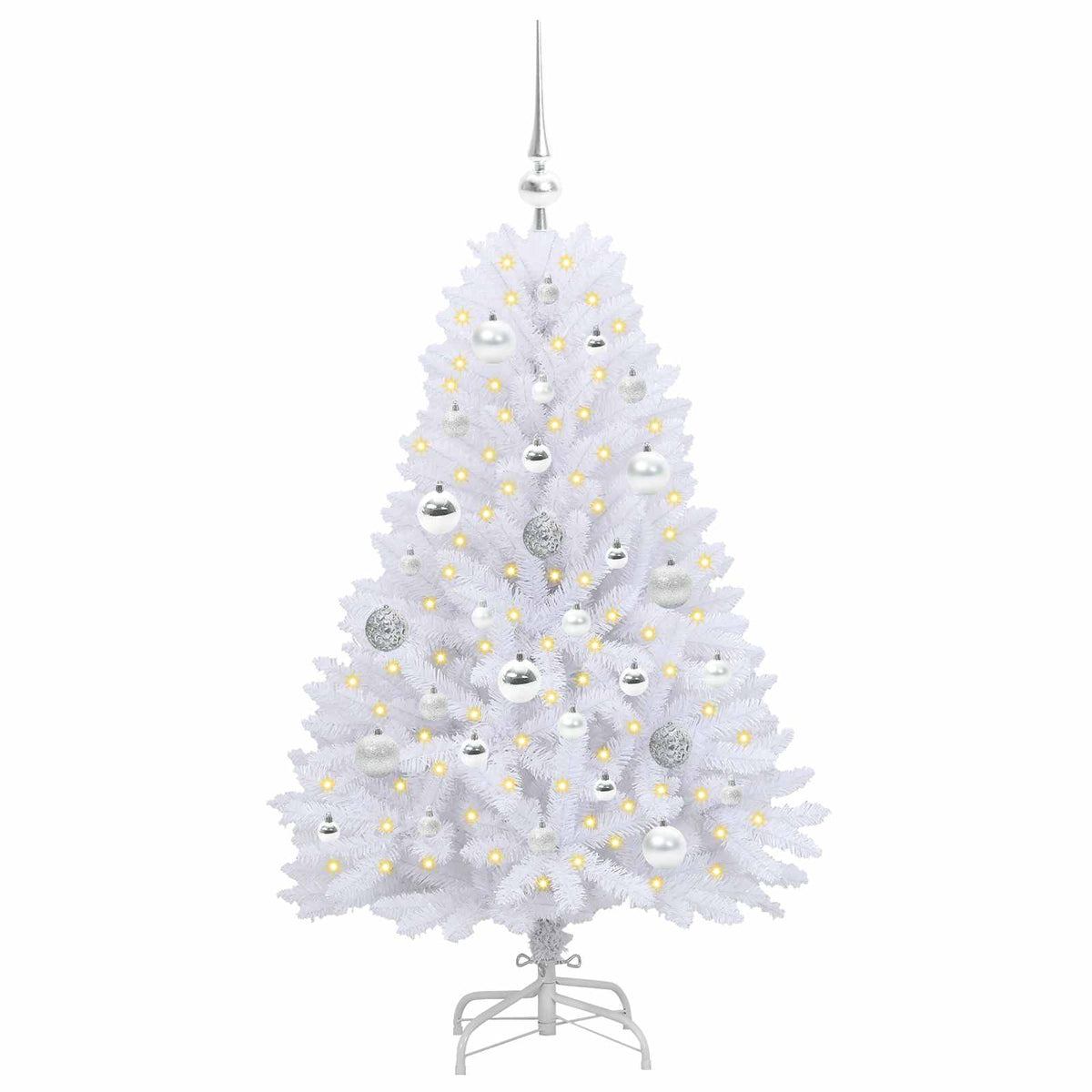 Umjetno božićno drvce s nogom Bijela 120 cm PVC i čelik