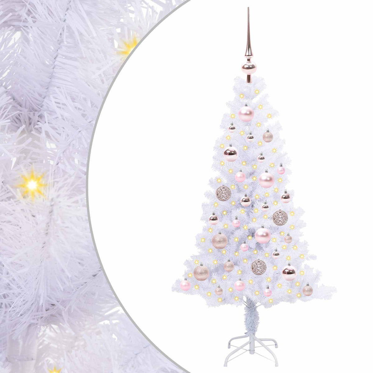 Umjetno božićno drvce s stalakom Bijelo 120 cm PVC i čelik