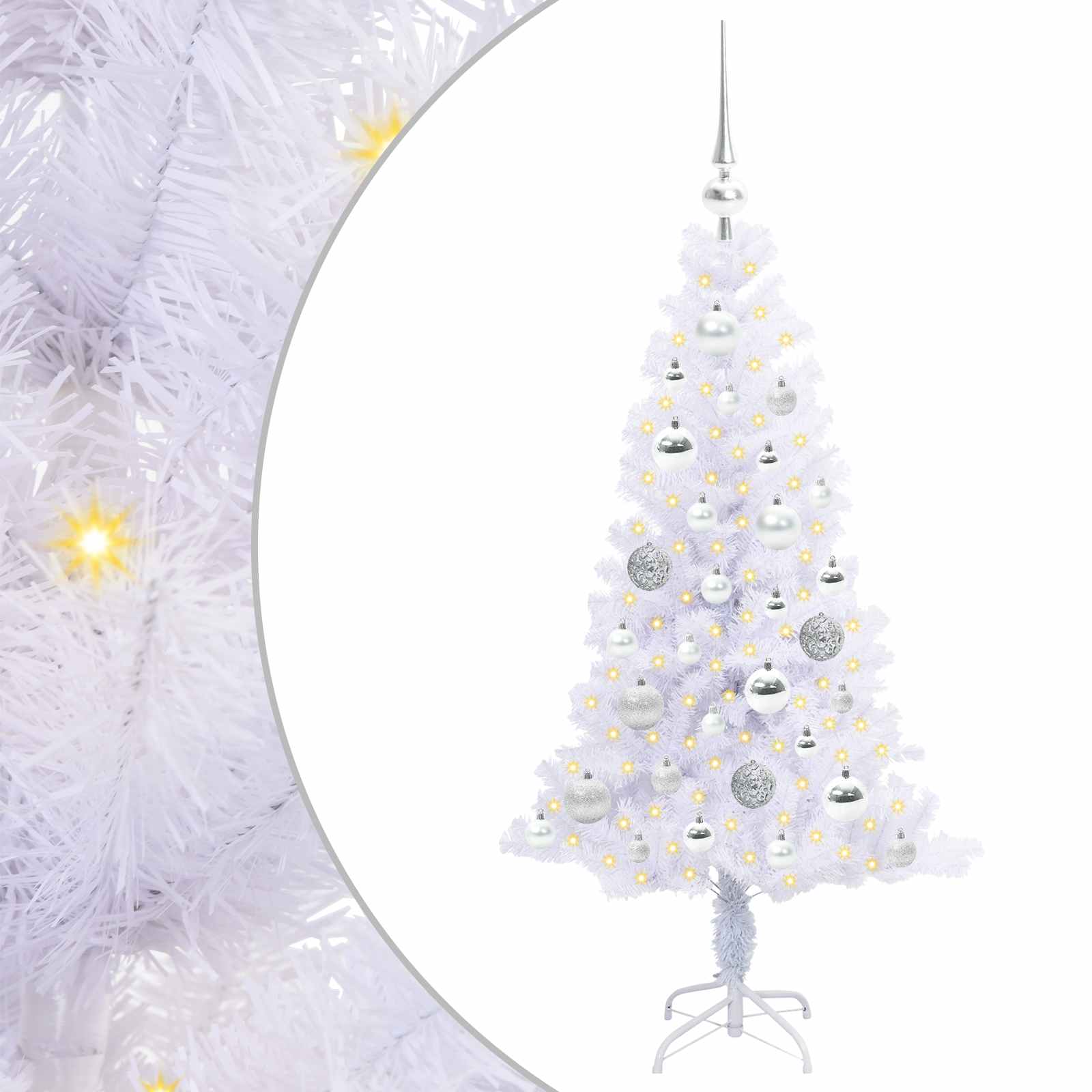 Umjetno božićno drvce s stalakom Bijelo 120 cm PVC i čelik