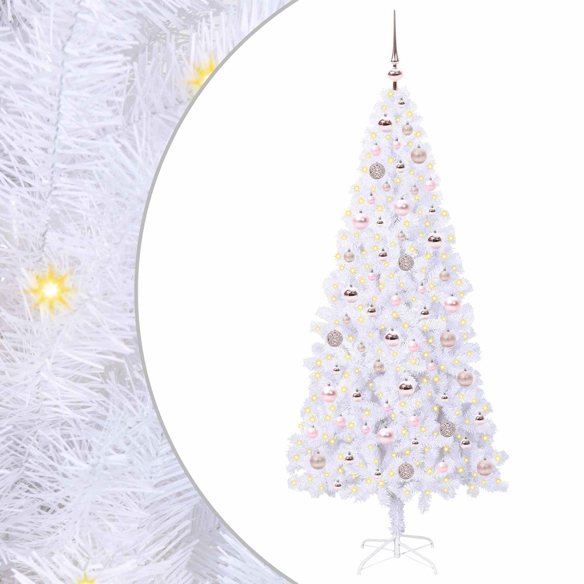 Umjetno božićno drvce s stalakom Bijelo 180 cm PVC i čelik