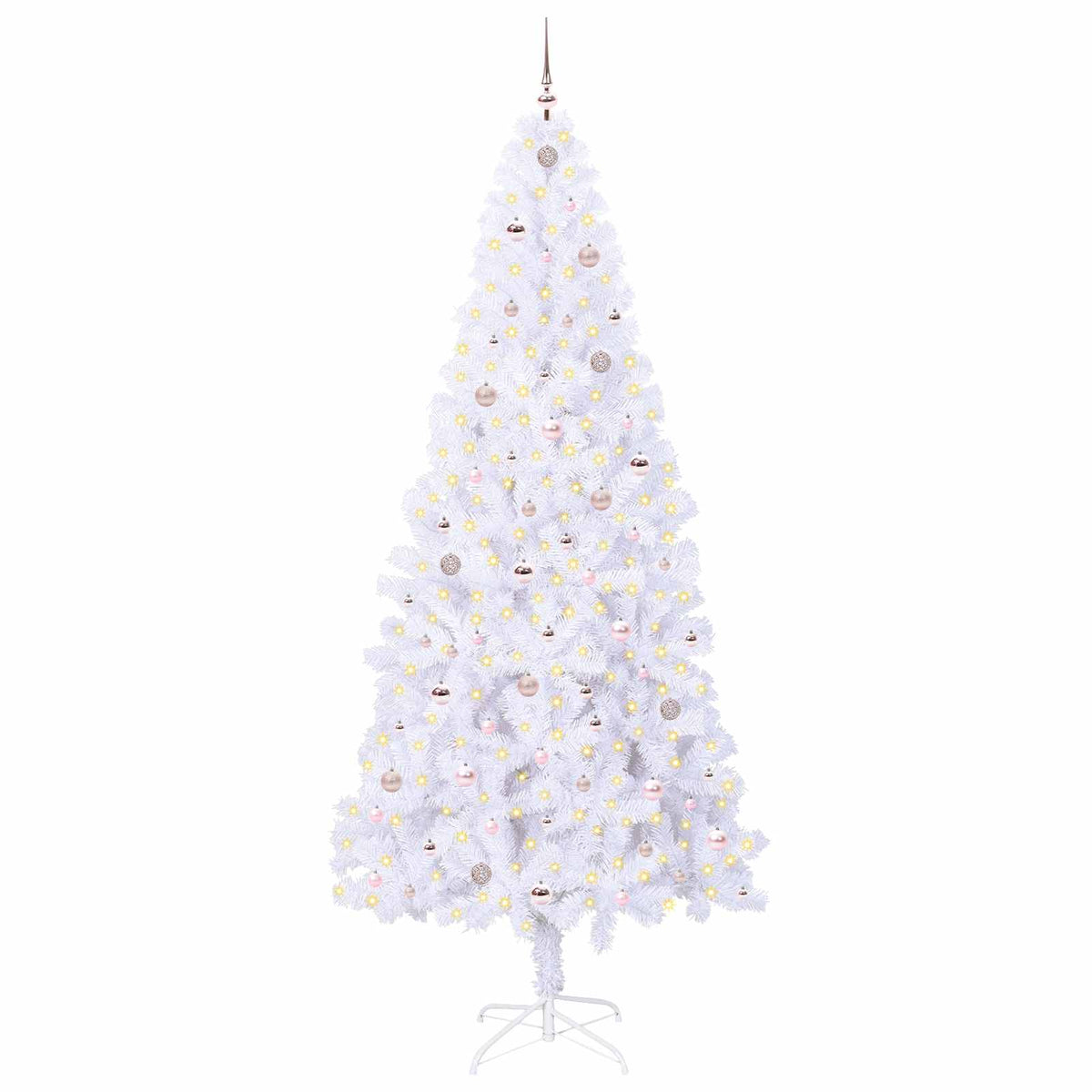 Umjetno božićno drvce s stalakom Bijelo 240 cm PVC i čelik