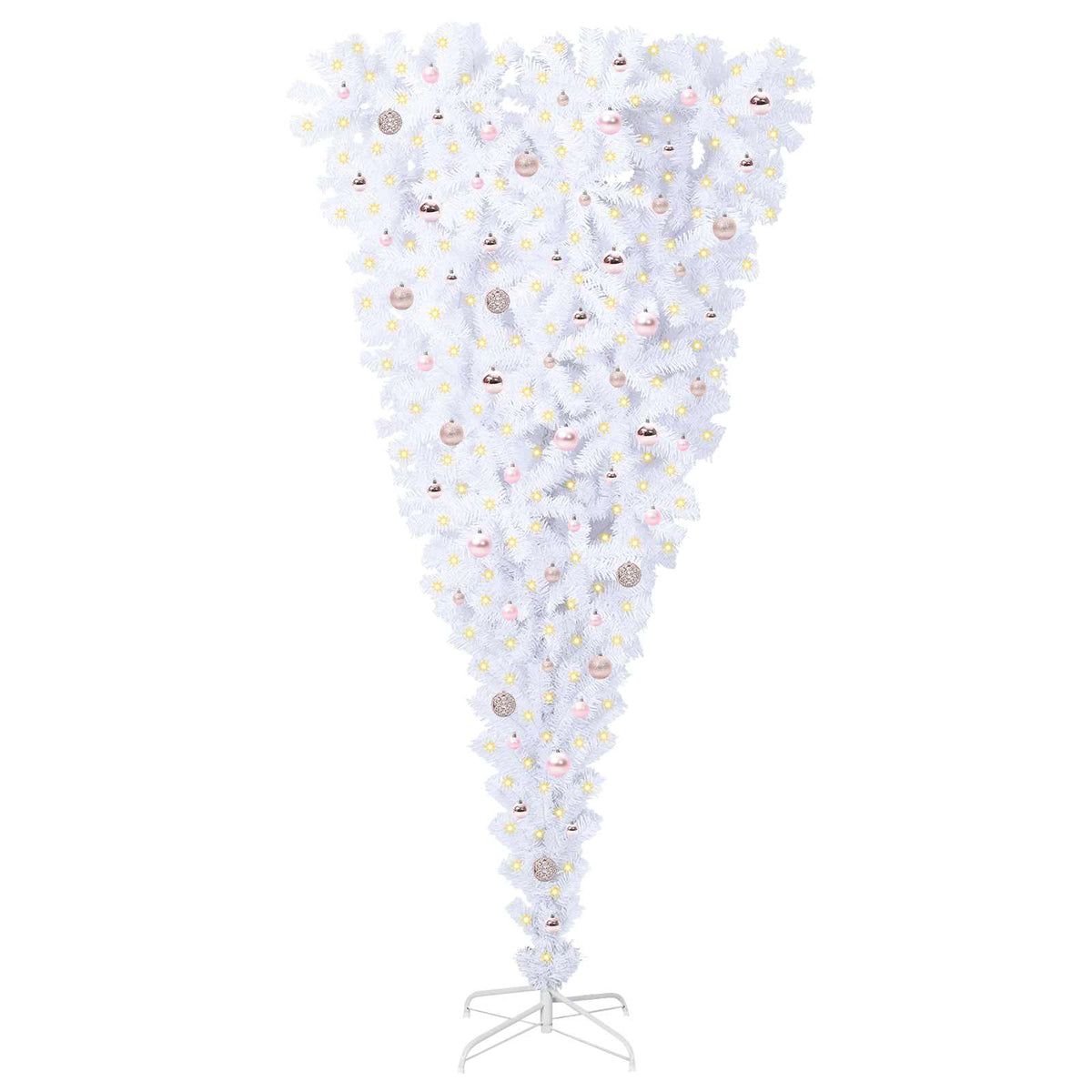 Umjetno božićno drvce s stalakom Bijelo 240 cm PVC i Čelik