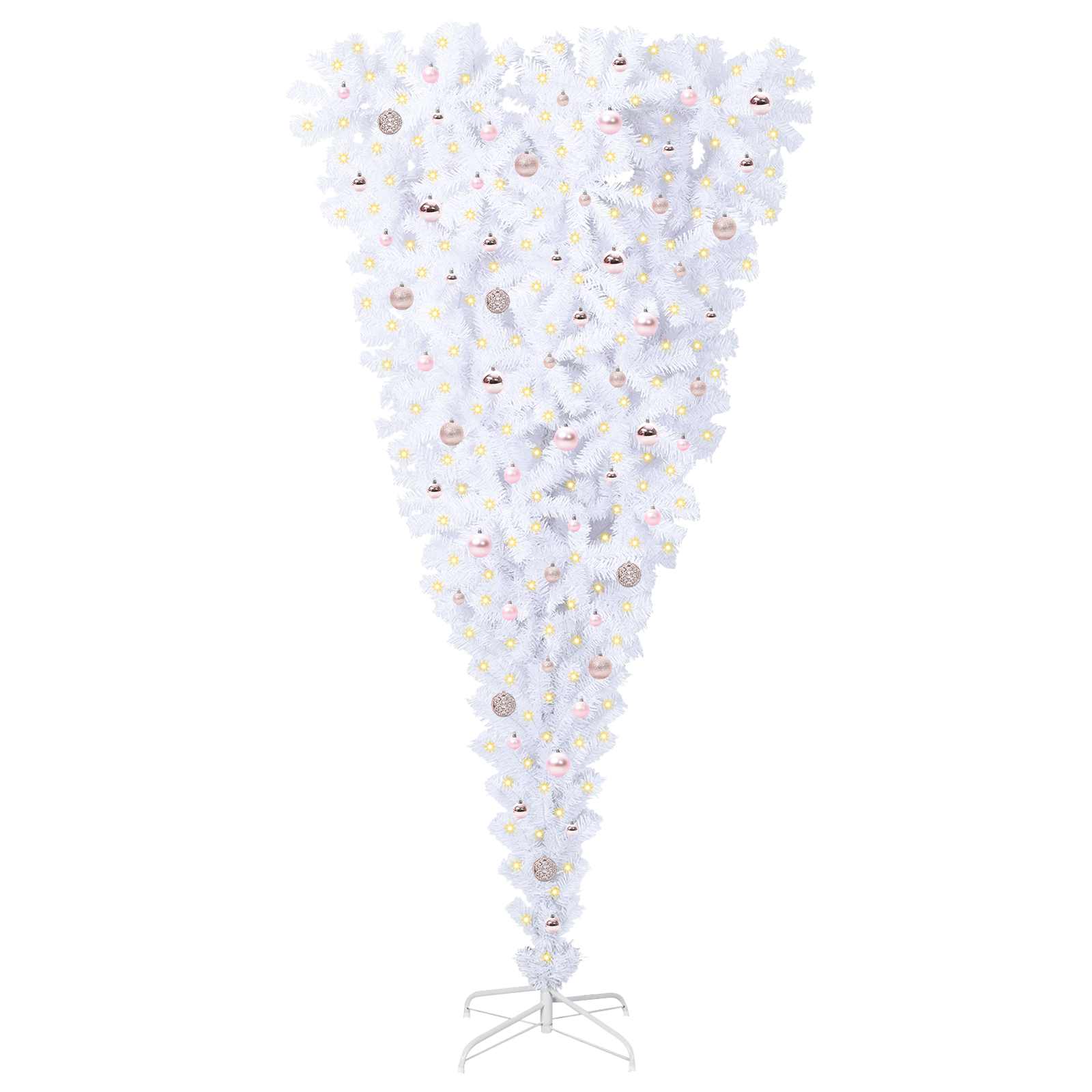 Umjetno božićno drvce s stalakom Bijelo 240 cm PVC i Čelik