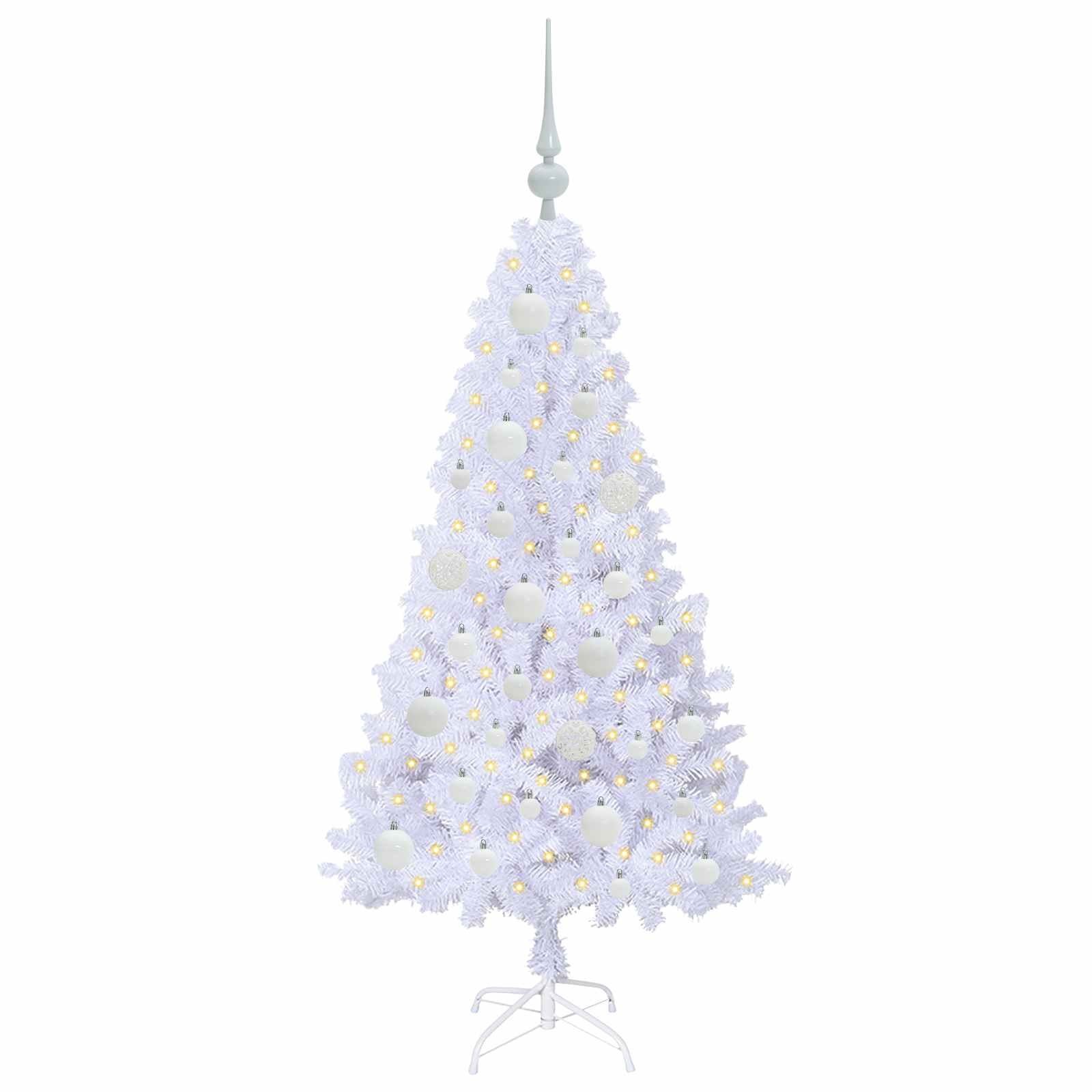 Umjetno božićno drvce s stalakom Bijelo 120 cm PVC i čelik