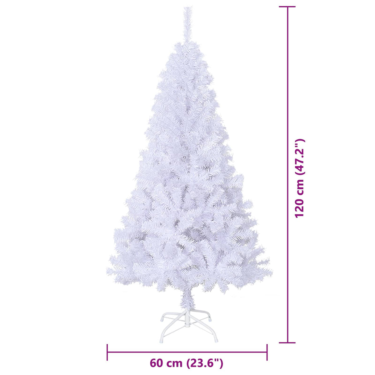Umjetno božićno drvce Bijela 120 cm PVC i čelik