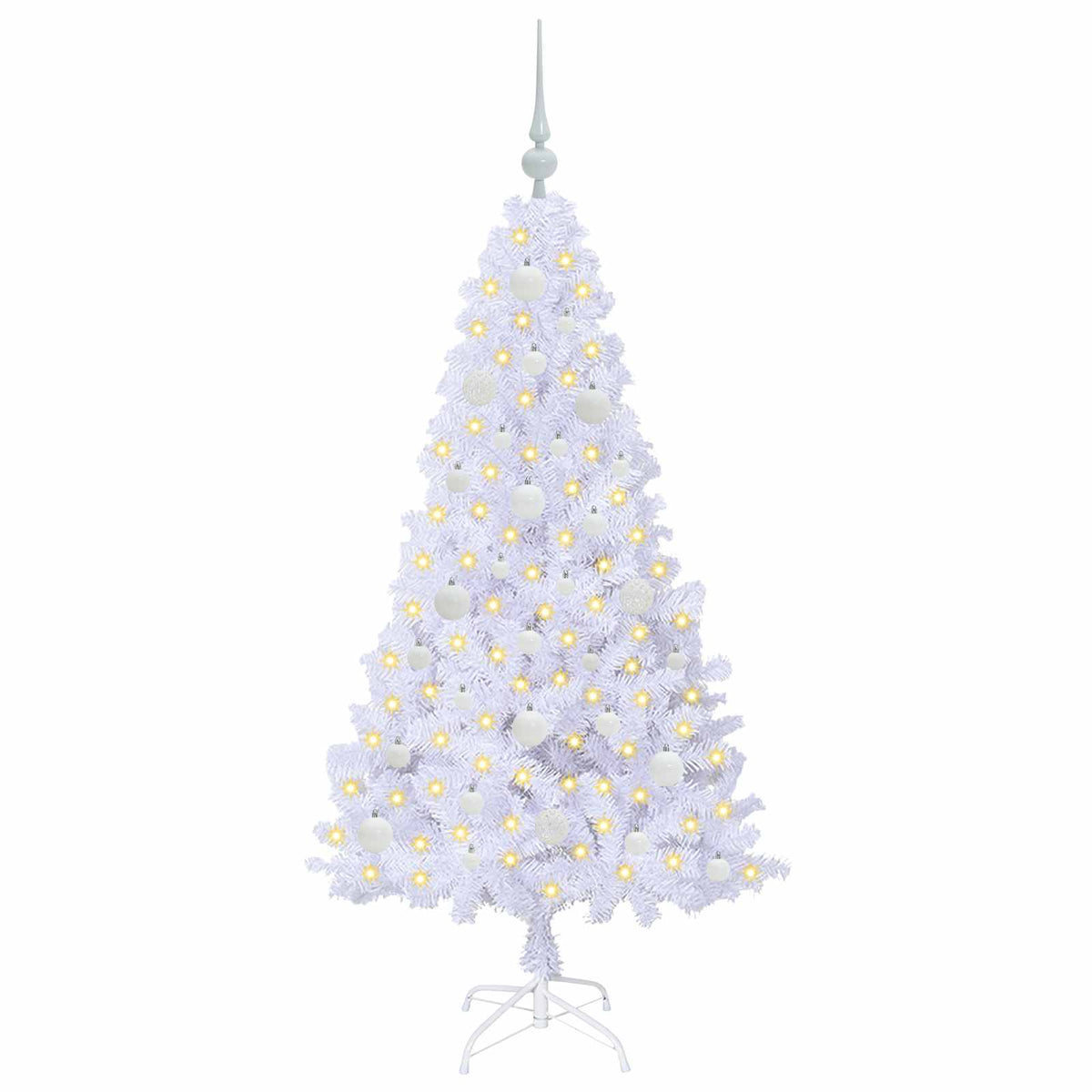 Umjetno božićno drvce Bijela 150 cm PVC i čelik