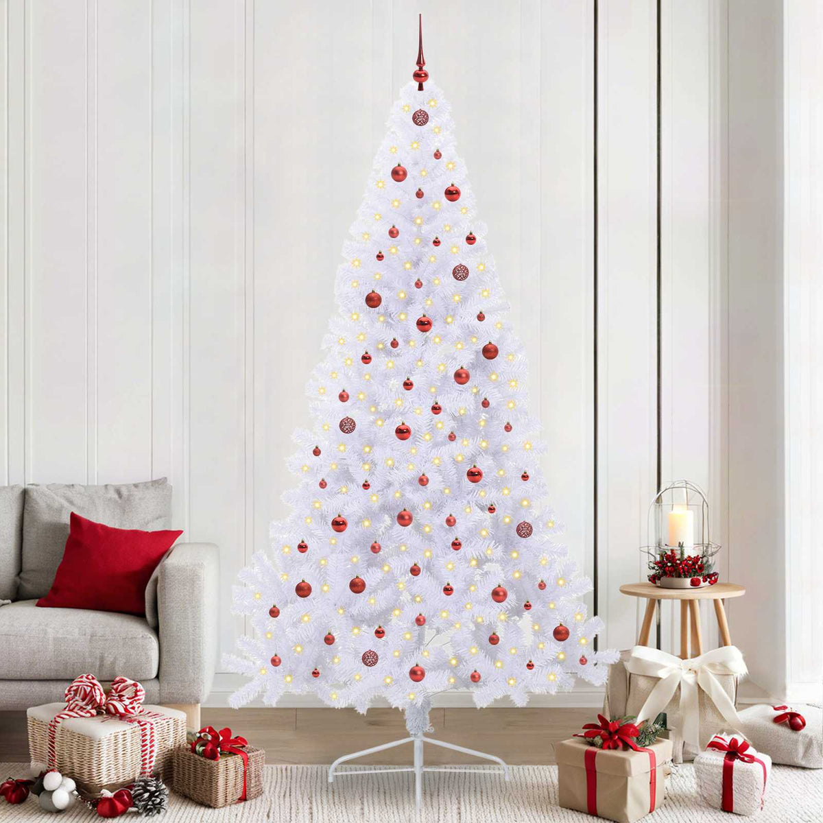 Umjetno božićno drvce Bijela 240 cm PVC i čelik