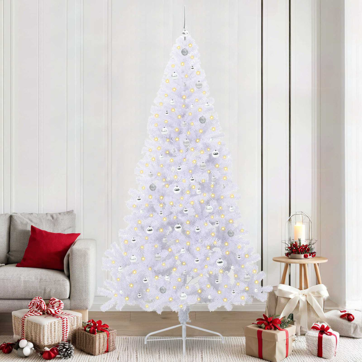 Umjetno božićno drvce Bijela 240 cm PVC i čelik