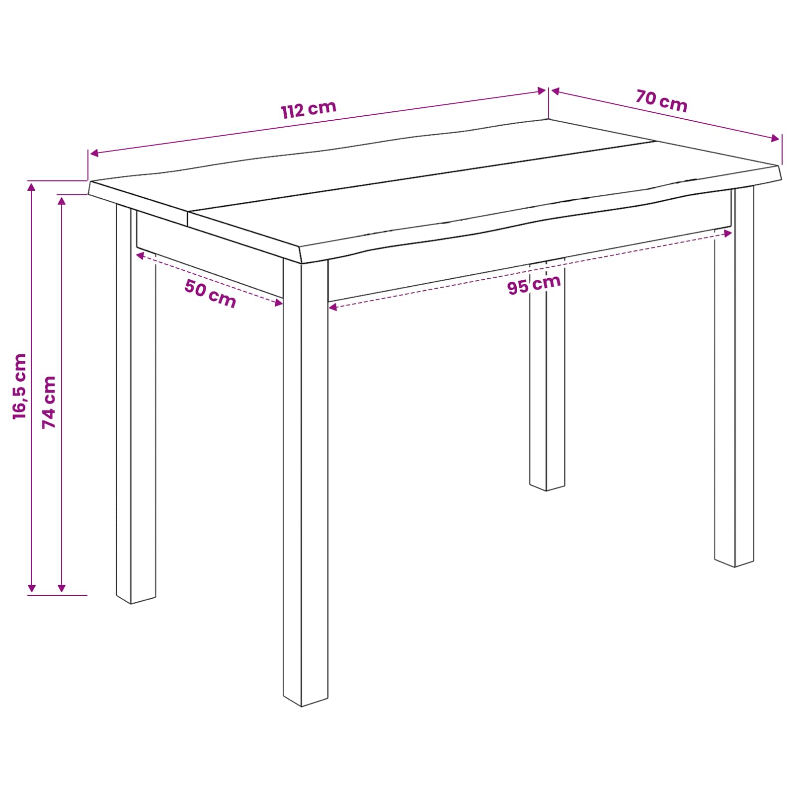 Stol za objedovanje EKAI Crna 112 x 70 x 76,5 cm