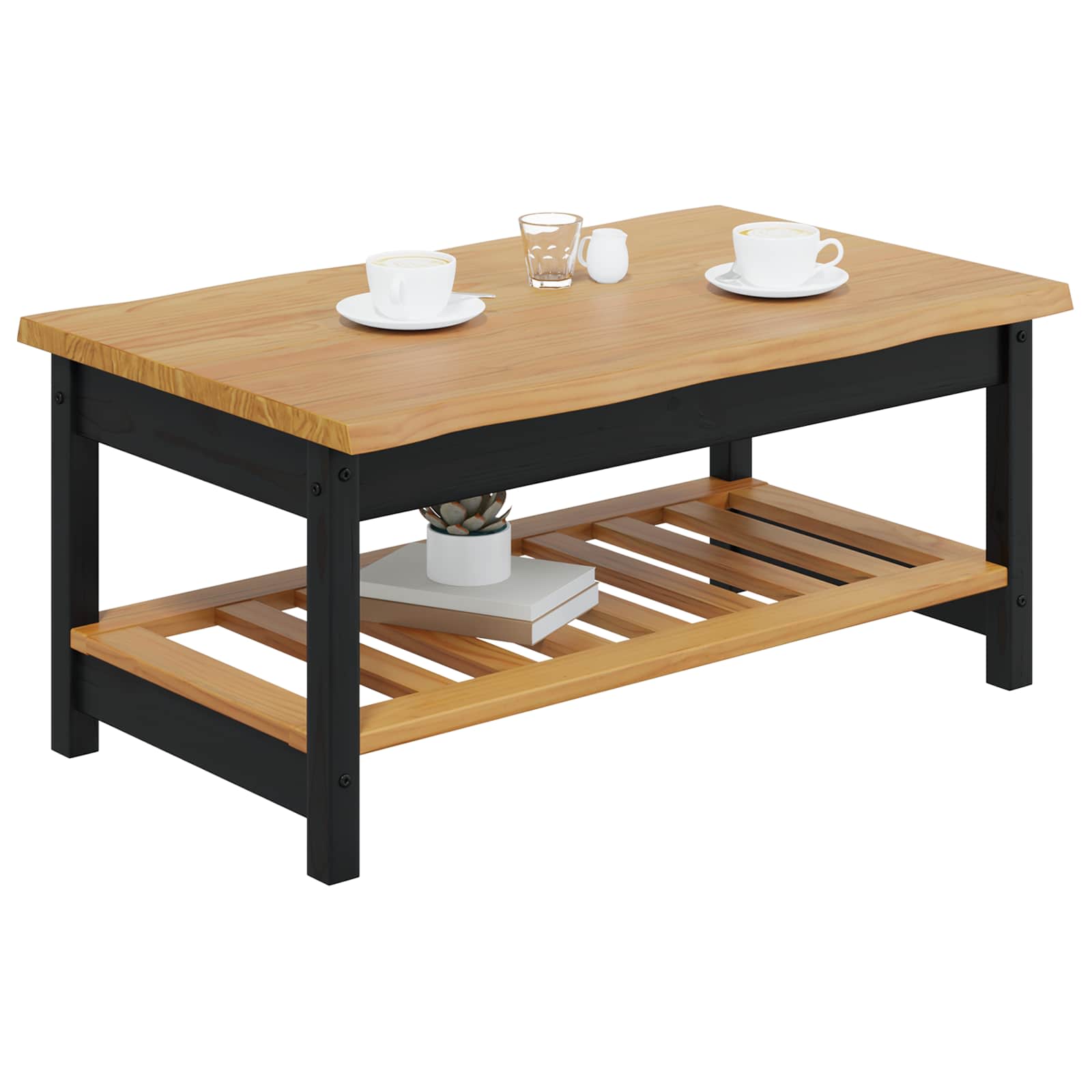 Kava Stol EKAI Crna 100 x 60 x 45,5 cm Masivna borovina