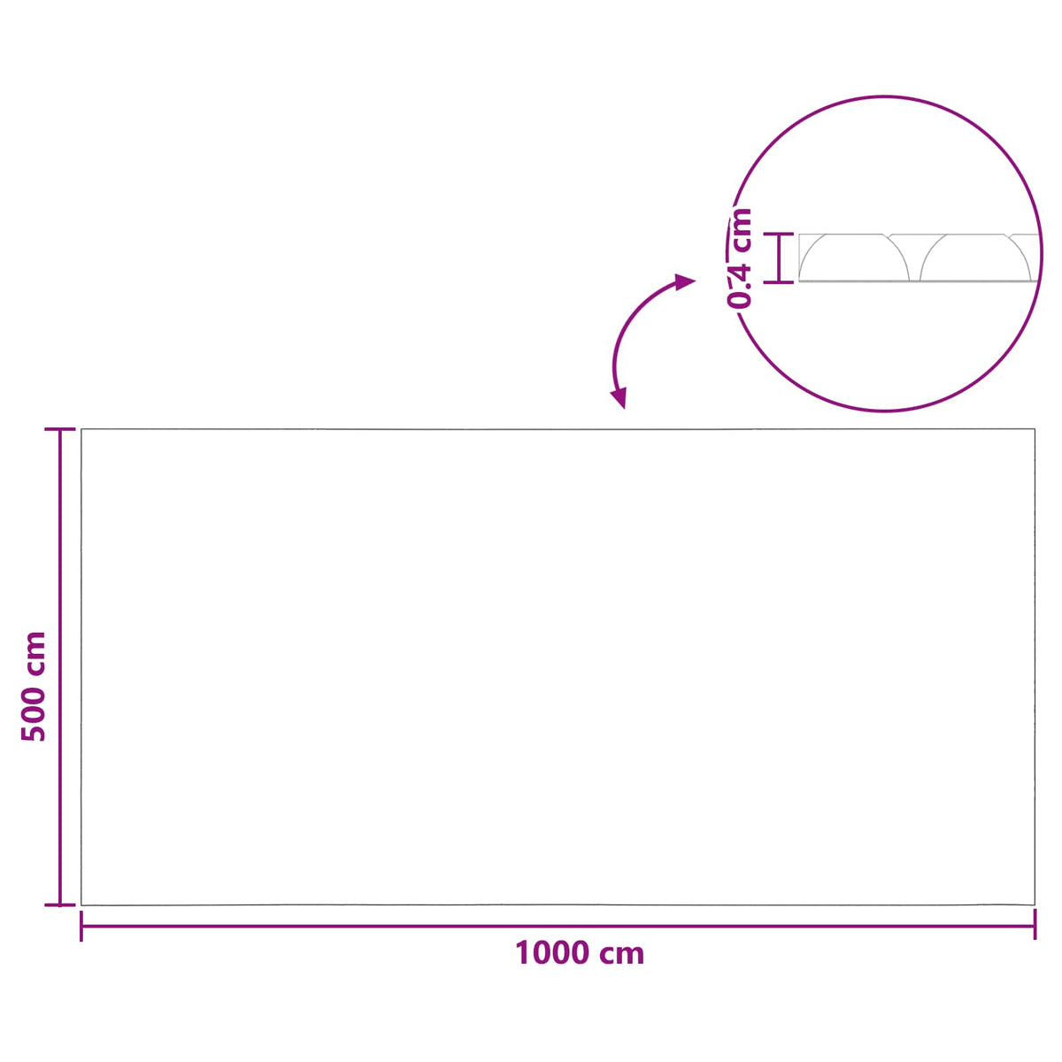 Solarni pokrivač za bazen 1000 x 500 cm 110 μm Četvrtasti PE