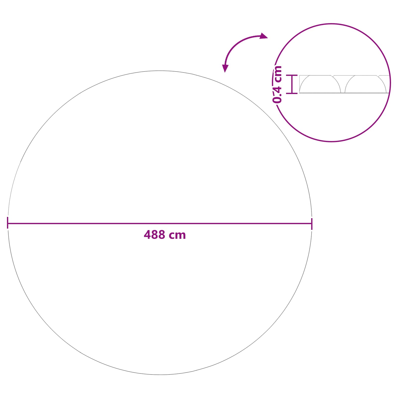Solarna pokrivača za bazen teške kvalitete Ø 488 cm 200 μm