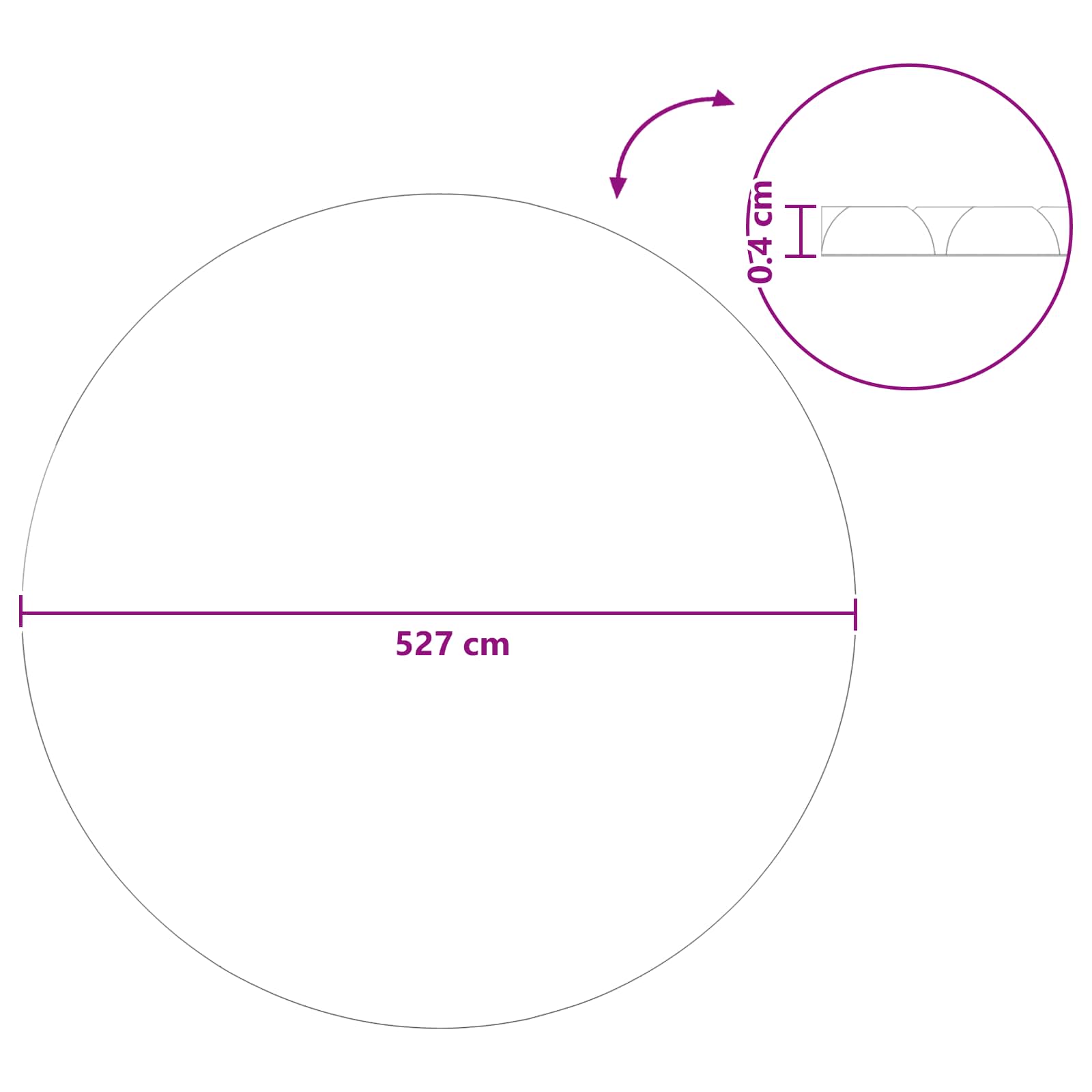 Solarna pokrivača za bazen teške kvalitete Ø 527 cm 200 μm