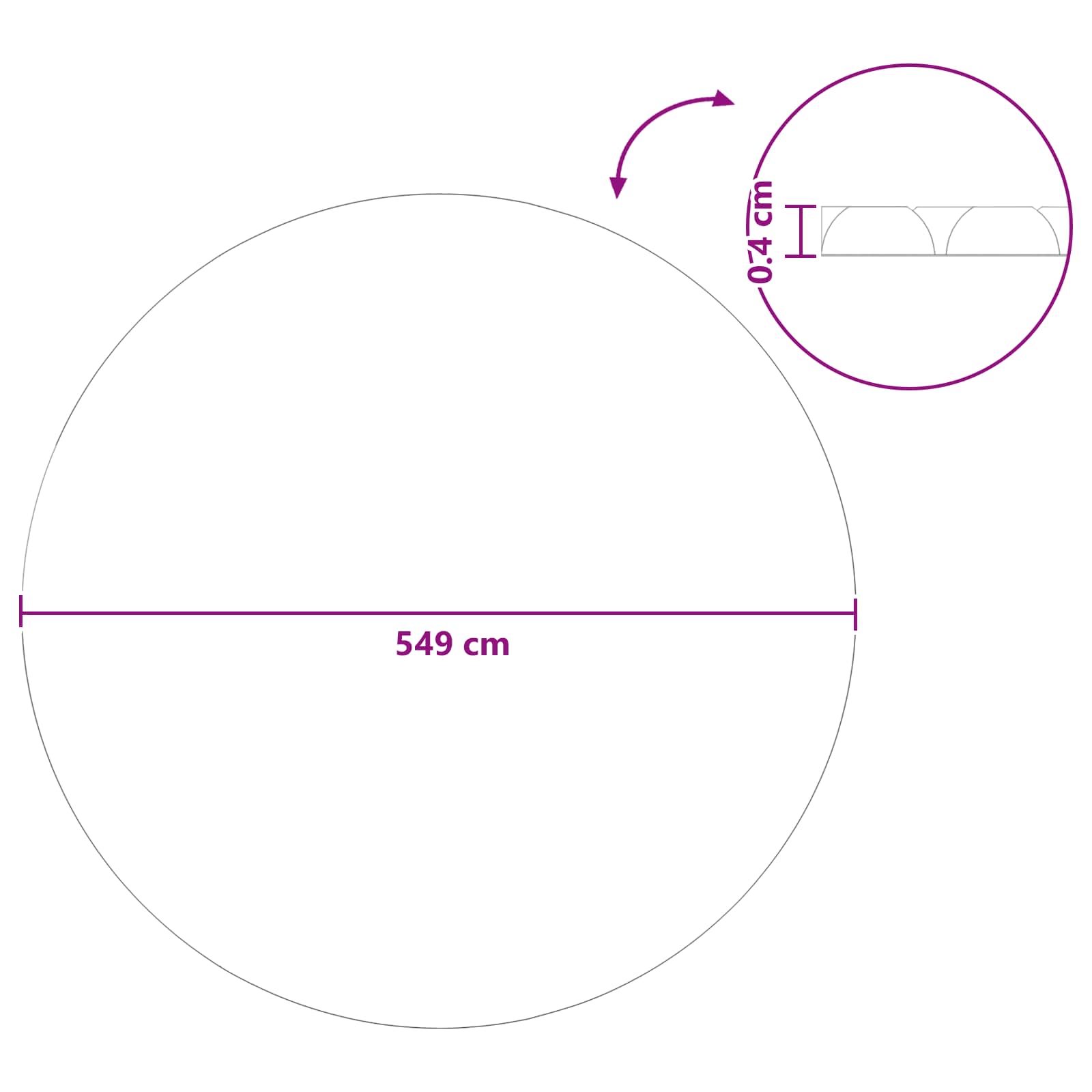Solarna pokrivača za bazen teške kvalitete Ø 549 cm 200 μm