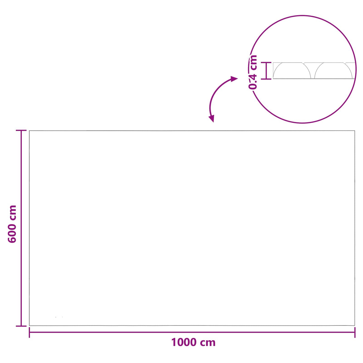 Solarna pokrivača za bazen teške kvalitete 1000 x 600 cm 200 μm