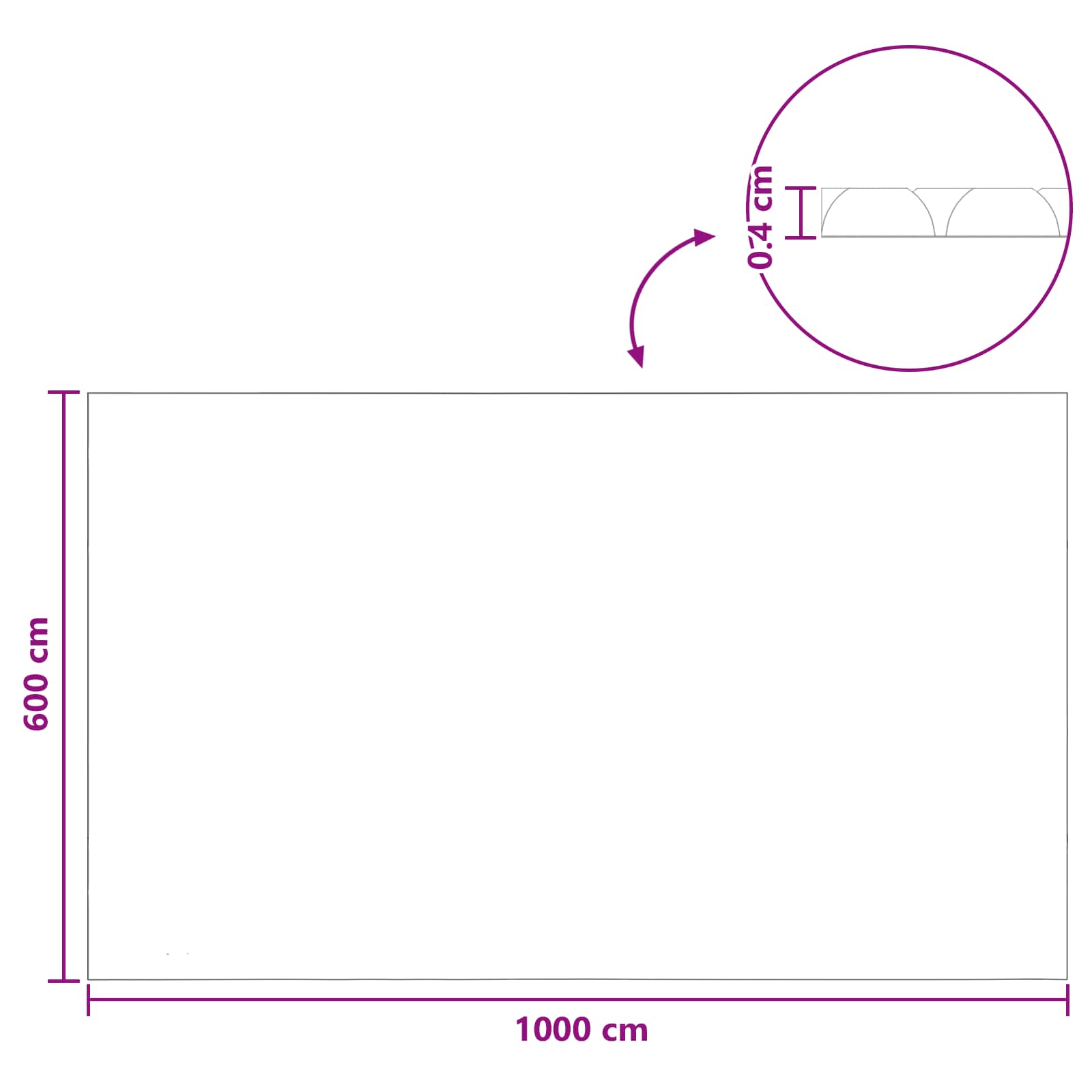 Solarna pokrivača za bazen teške kvalitete 1000 x 600 cm 200 μm