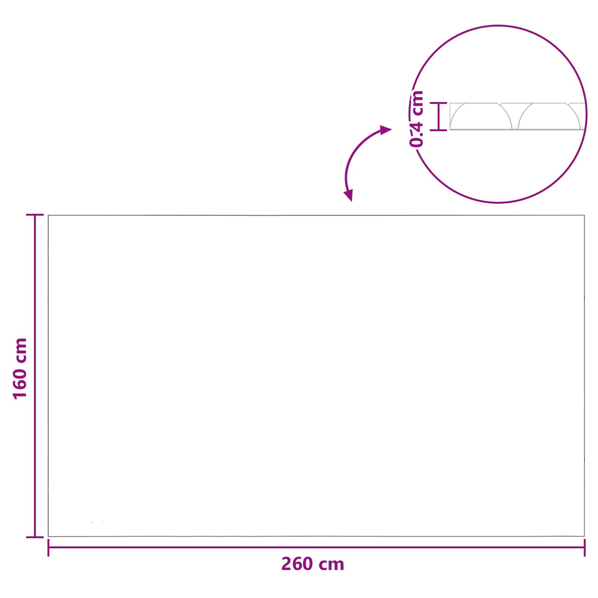 Solarna pokrivača za bazen Extra Heavy 260 x 160 cm 400 μm