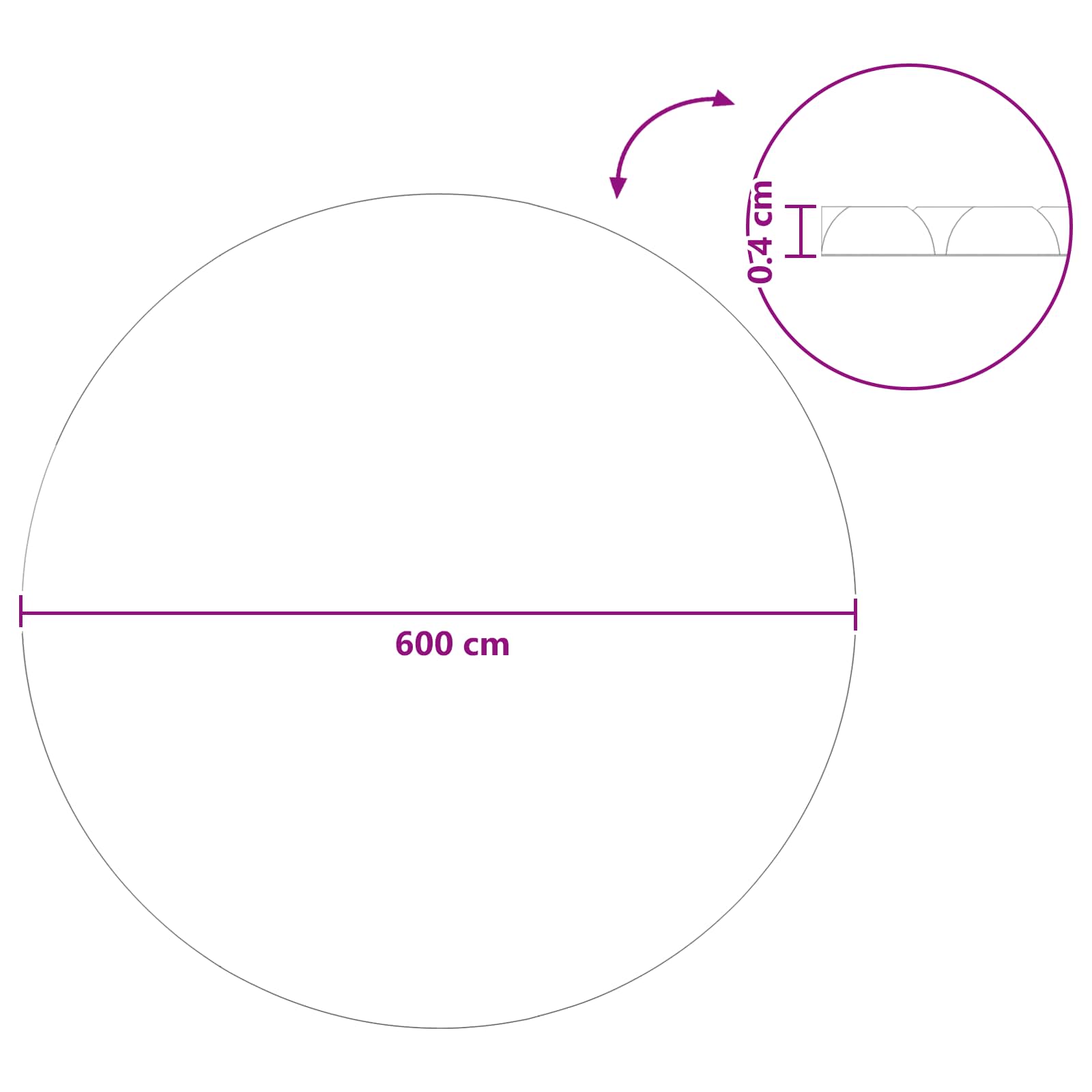 Solarni pokrivač za bazen Ø 600 cm 110 μm Kružni PE