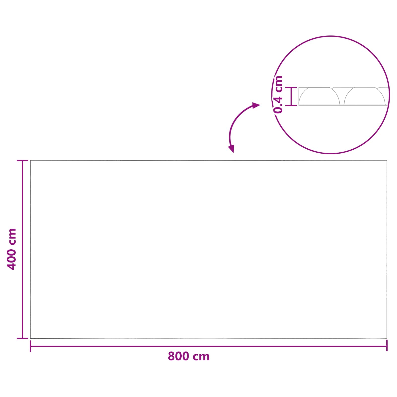 Solarna pokrivača za bazen teške kvalitete 800 x 400 cm 200 μm