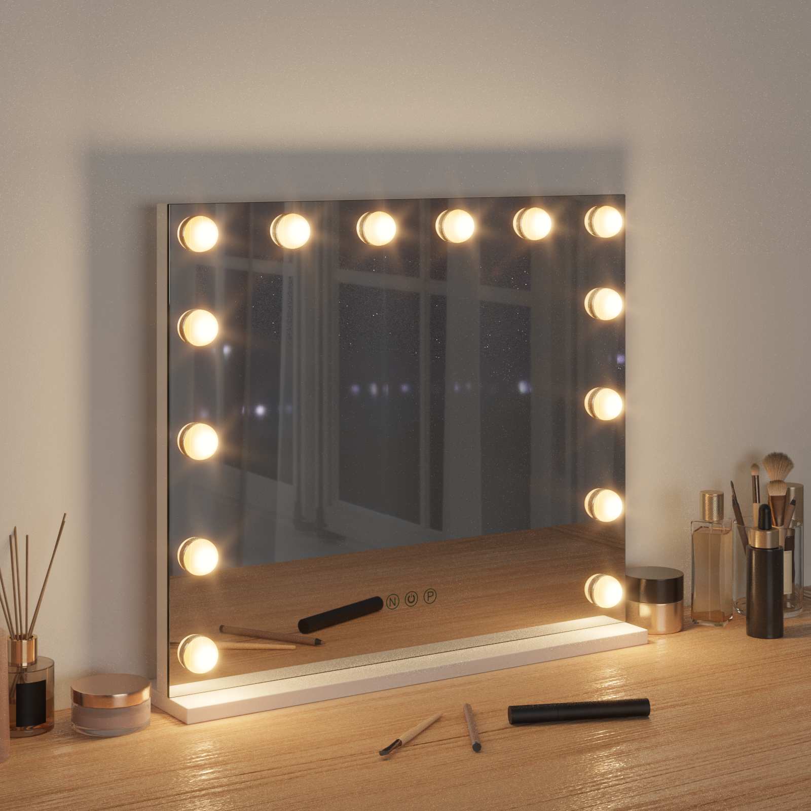 LED Ogledalo za Toaletni Stolić Bijeli 50 x 10 x 44 cm