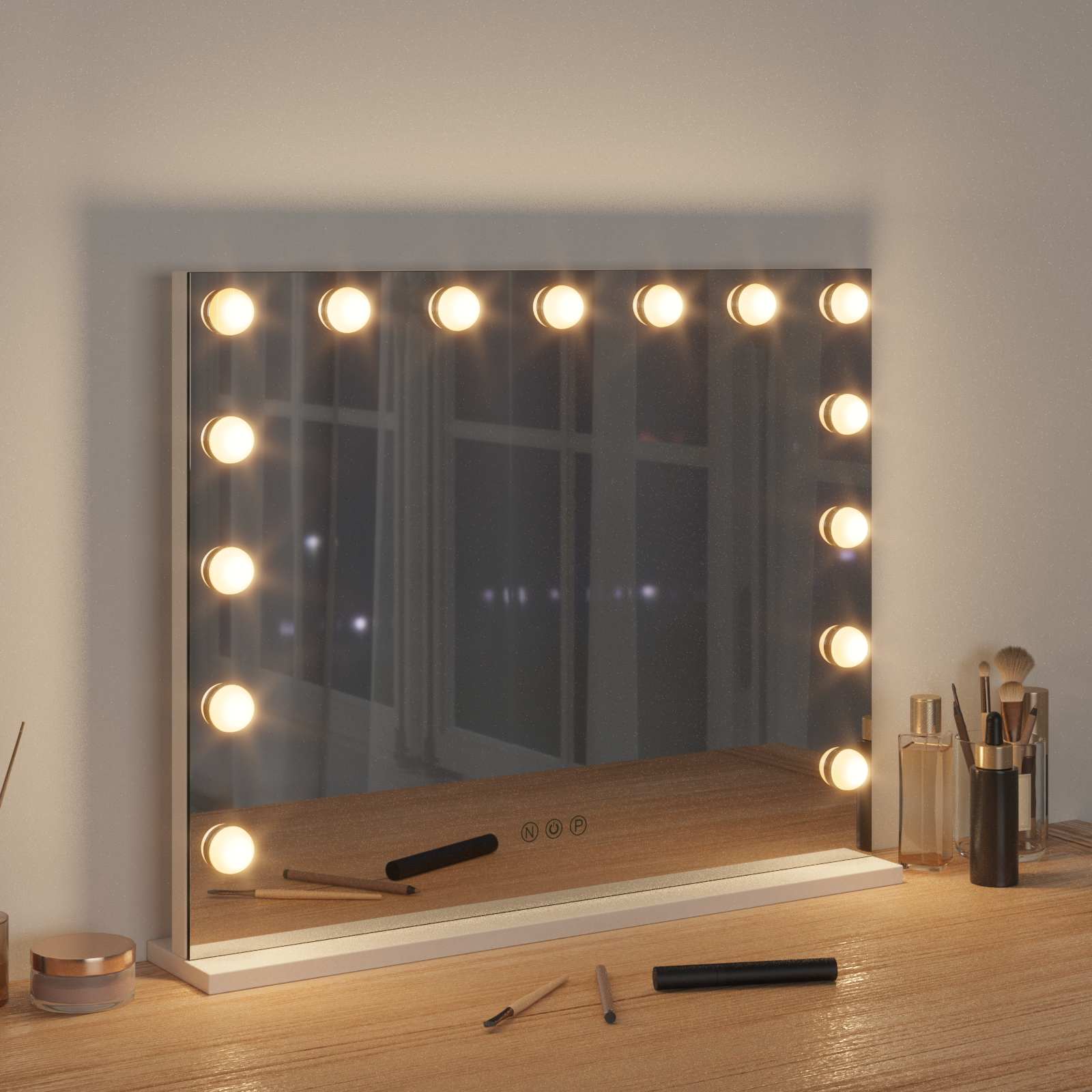 LED Ogledalo za Toaletni Stolić Bijeli 58 x 10 x 47 cm