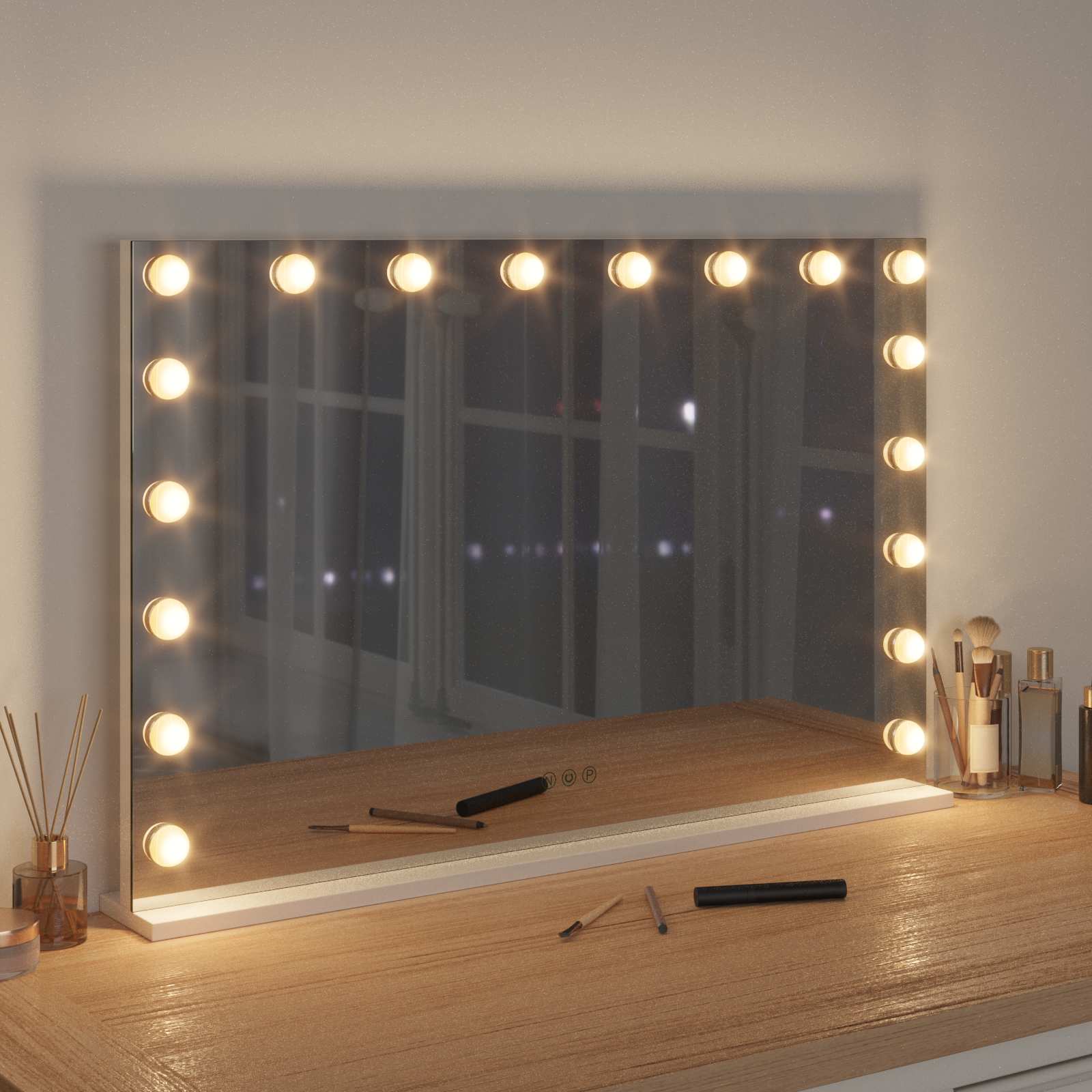 LED Ogledalo za Toaletni Stolić Bijeli 80 x 10 x 52,5 cm