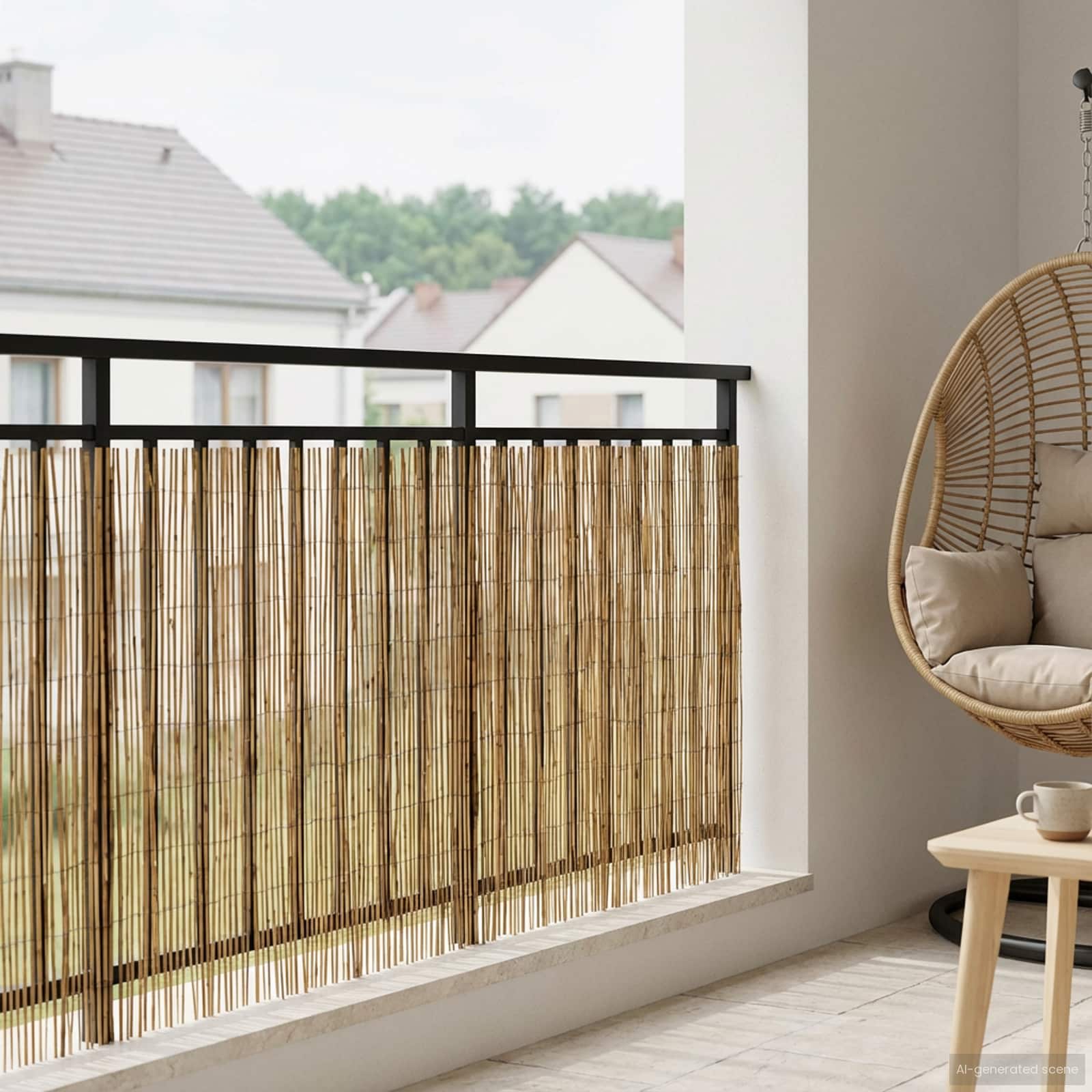 Vrtna Ograda Karbonizirano 600 x 90 cm Trska