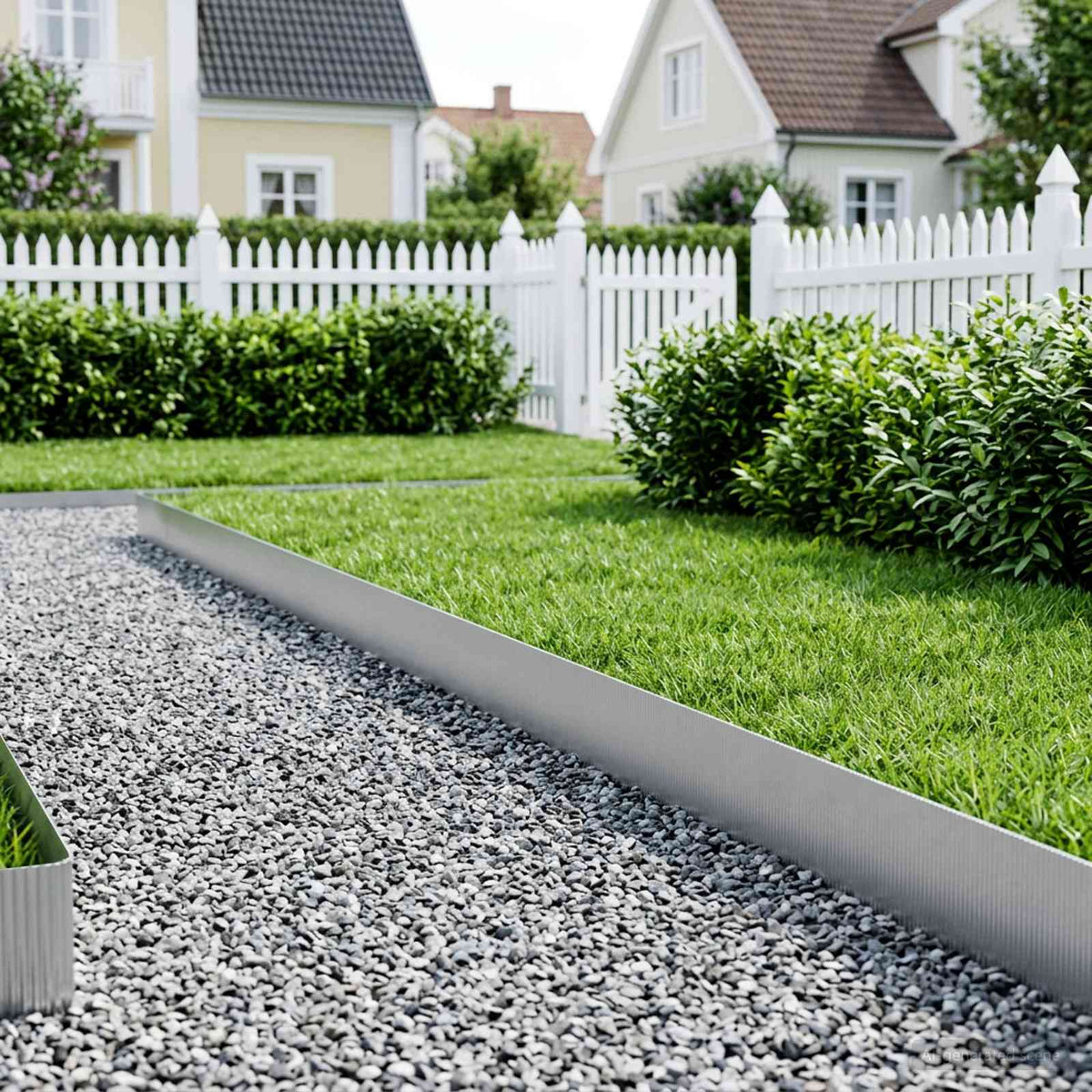 Ograda oko Travnjaka 5 m x 20 cm Pocinčani čelik Srebrna