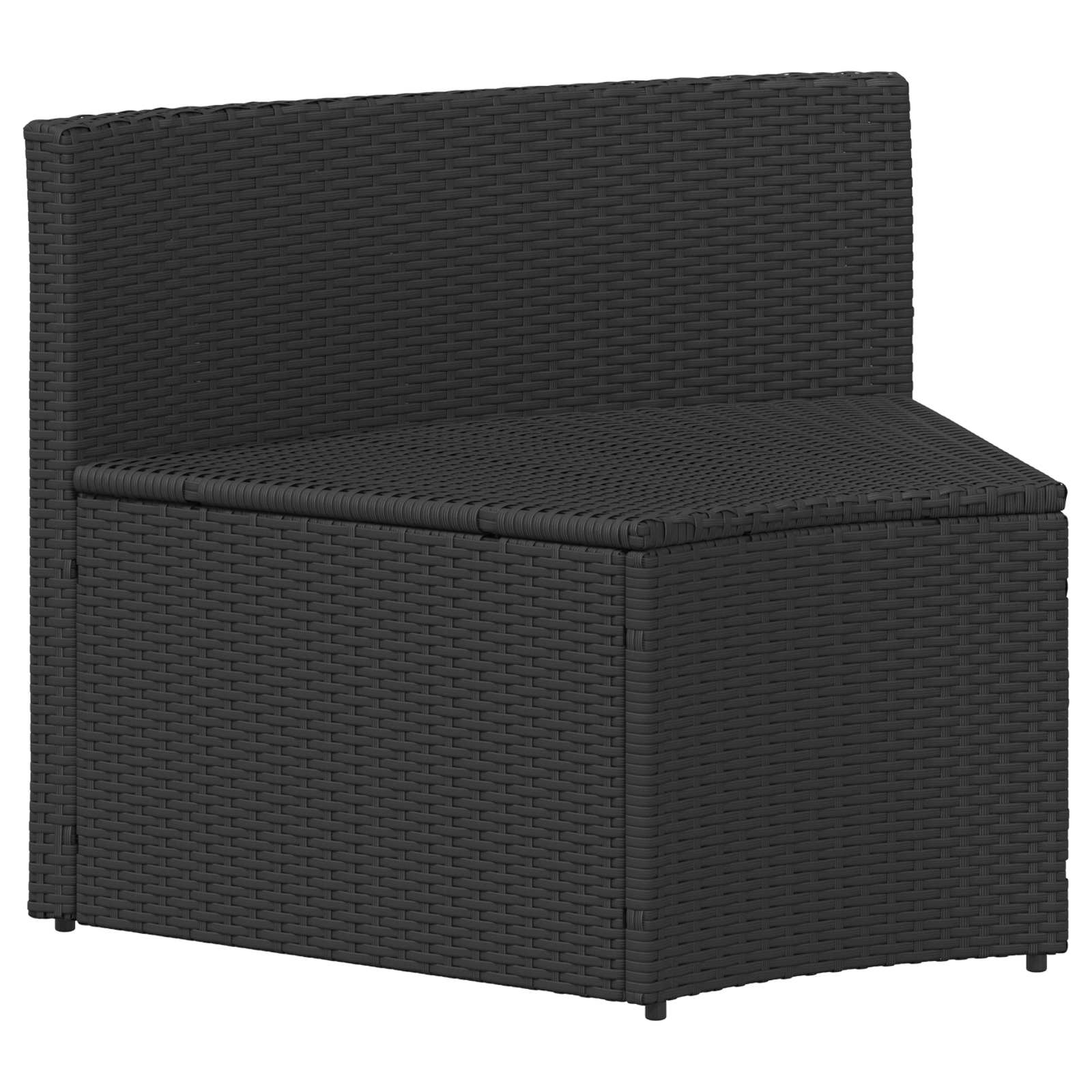 Set sofe 2 pcs Crna Solidno drvo akacije i poli ratan