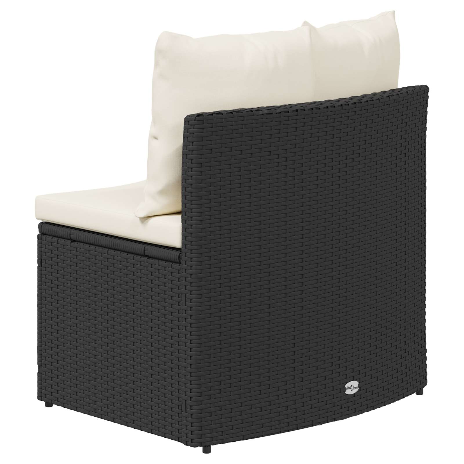 Set sofe 2 pcs Crna Solidno drvo akacije i poli ratan