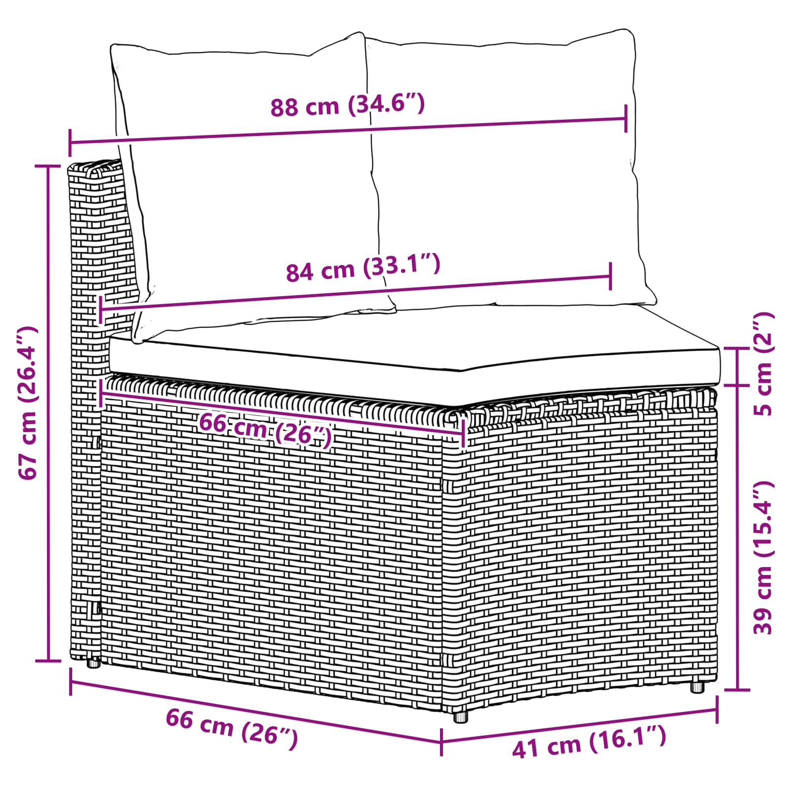 Set sofe 2 pcs Crna Solidno drvo akacije i poli ratan